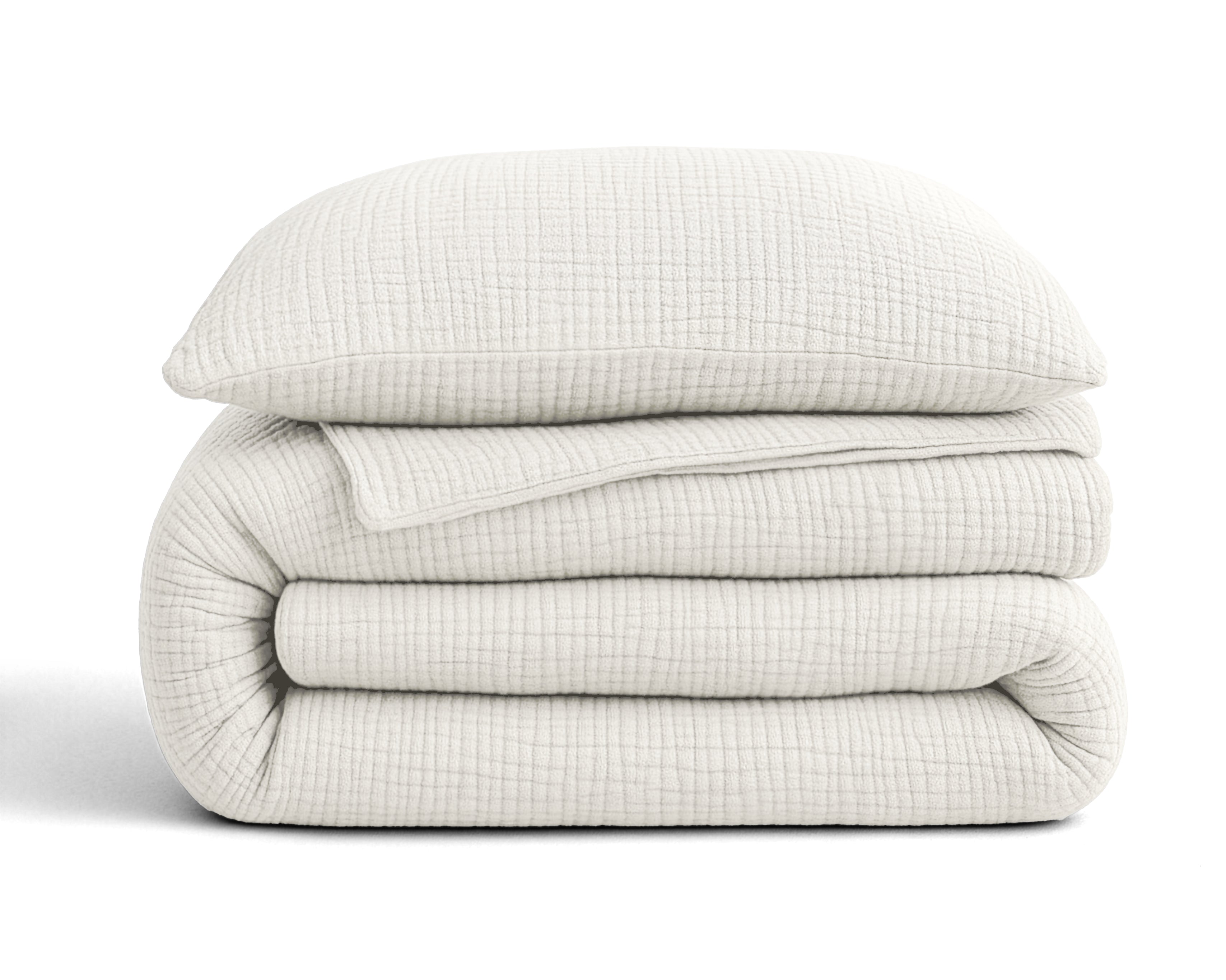 All-in One Lazy Mousseline Dekbed Beige - Dekbed met kussenslopen