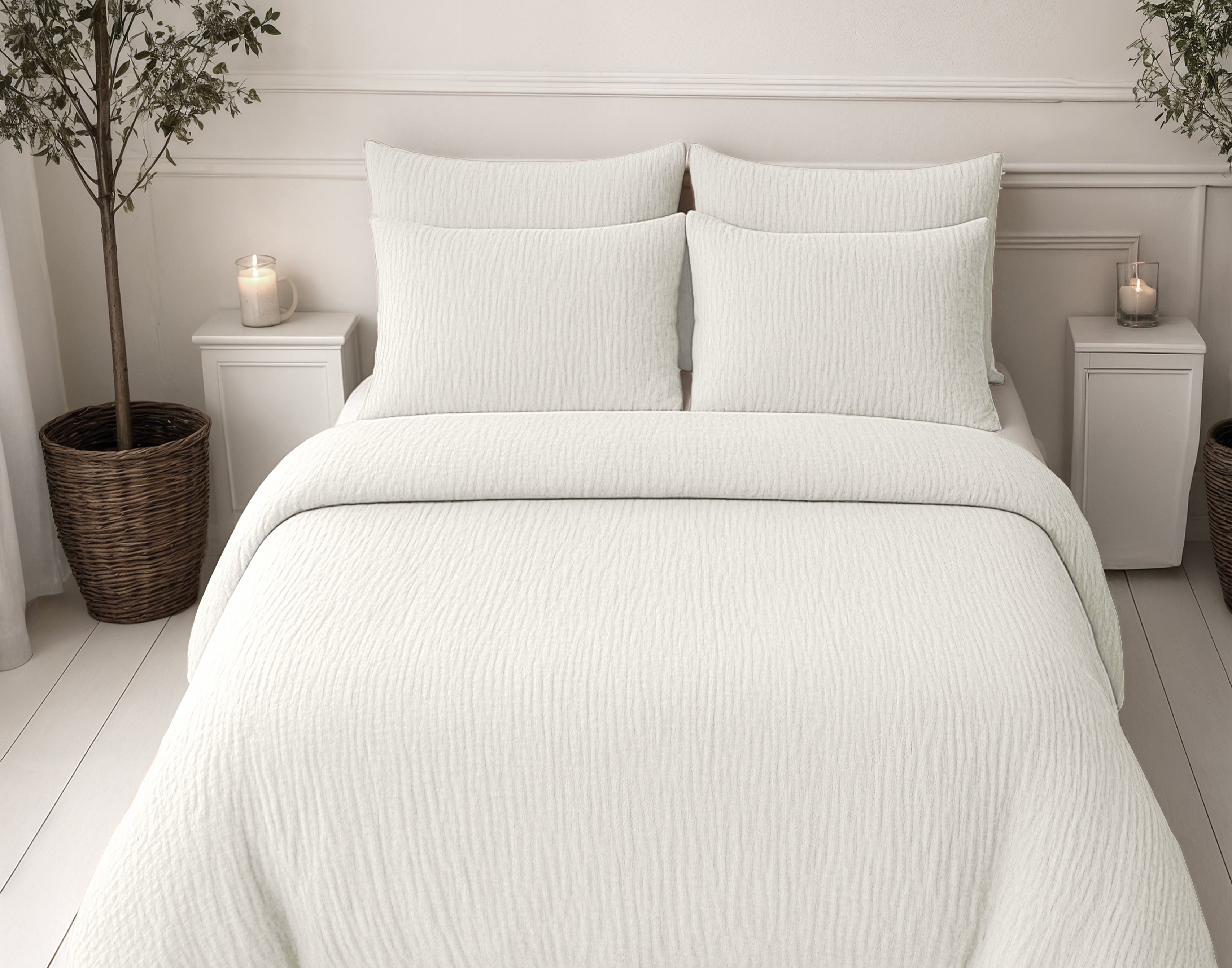 All-in One Lazy Mousseline Dekbed Beige - Dekbed met kussenslopen