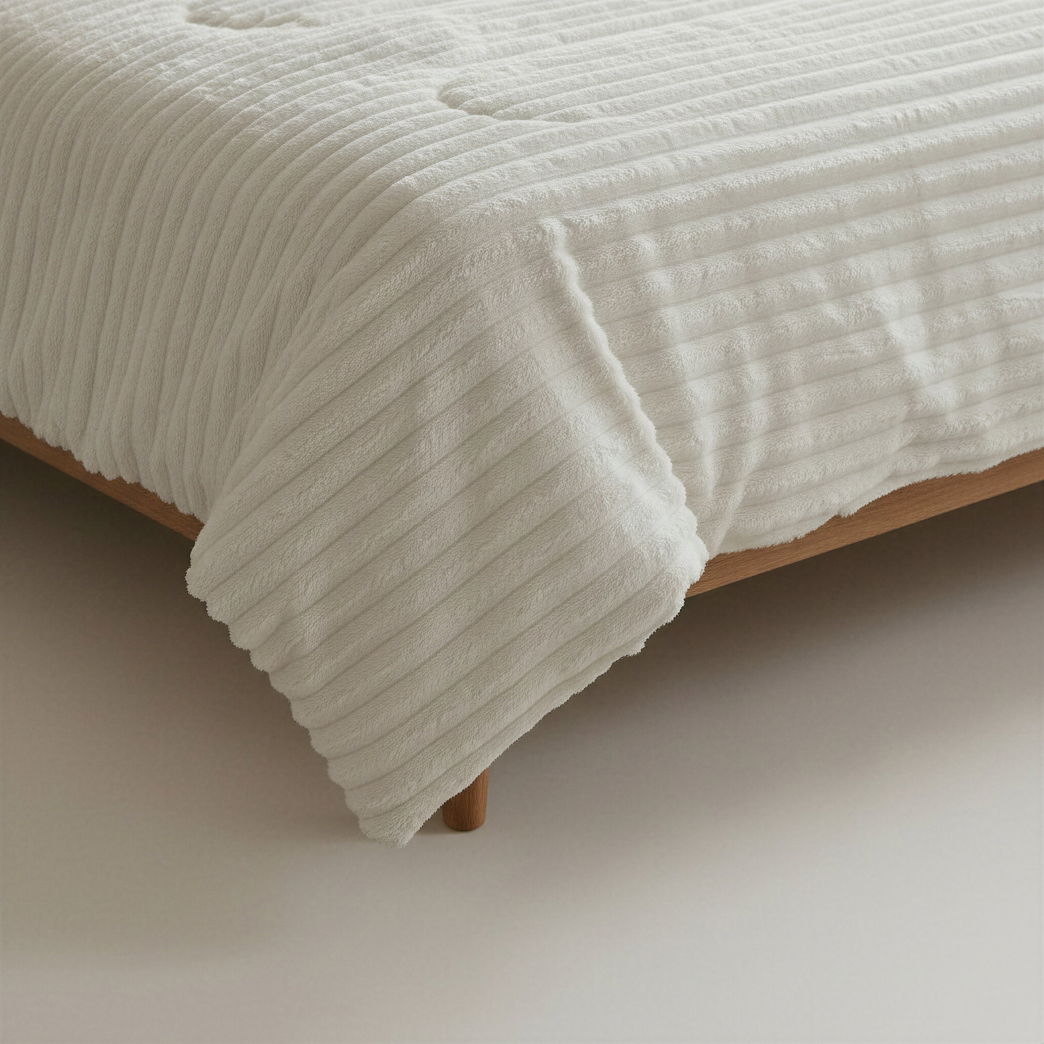 All-in One Lazy Rib Flanel Dekbed Beige - Dekbed met kussenslopen