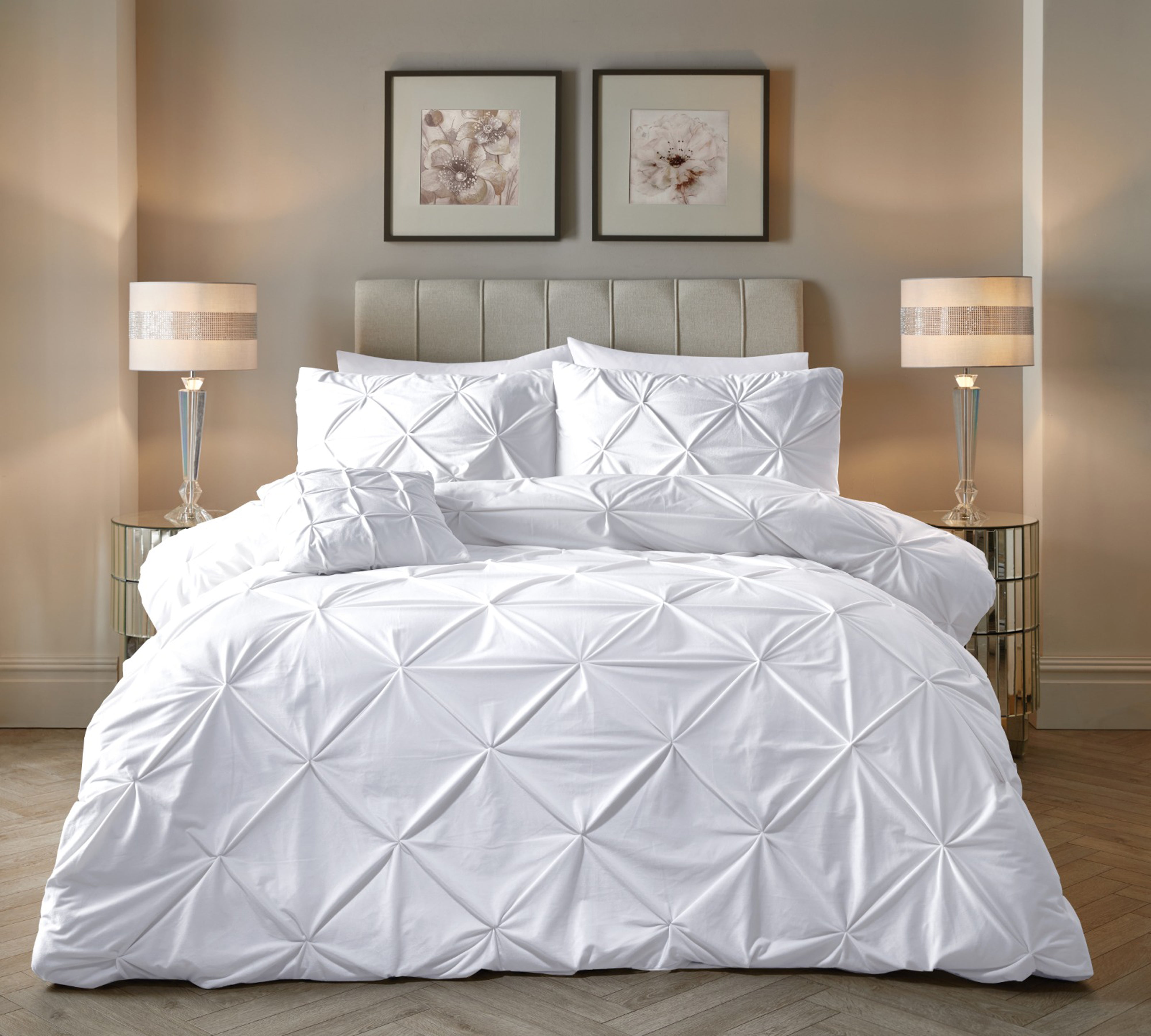 All-in One Lazy Velvet Pintuck Dekbed Wit - Dekbed voor het hele jaar