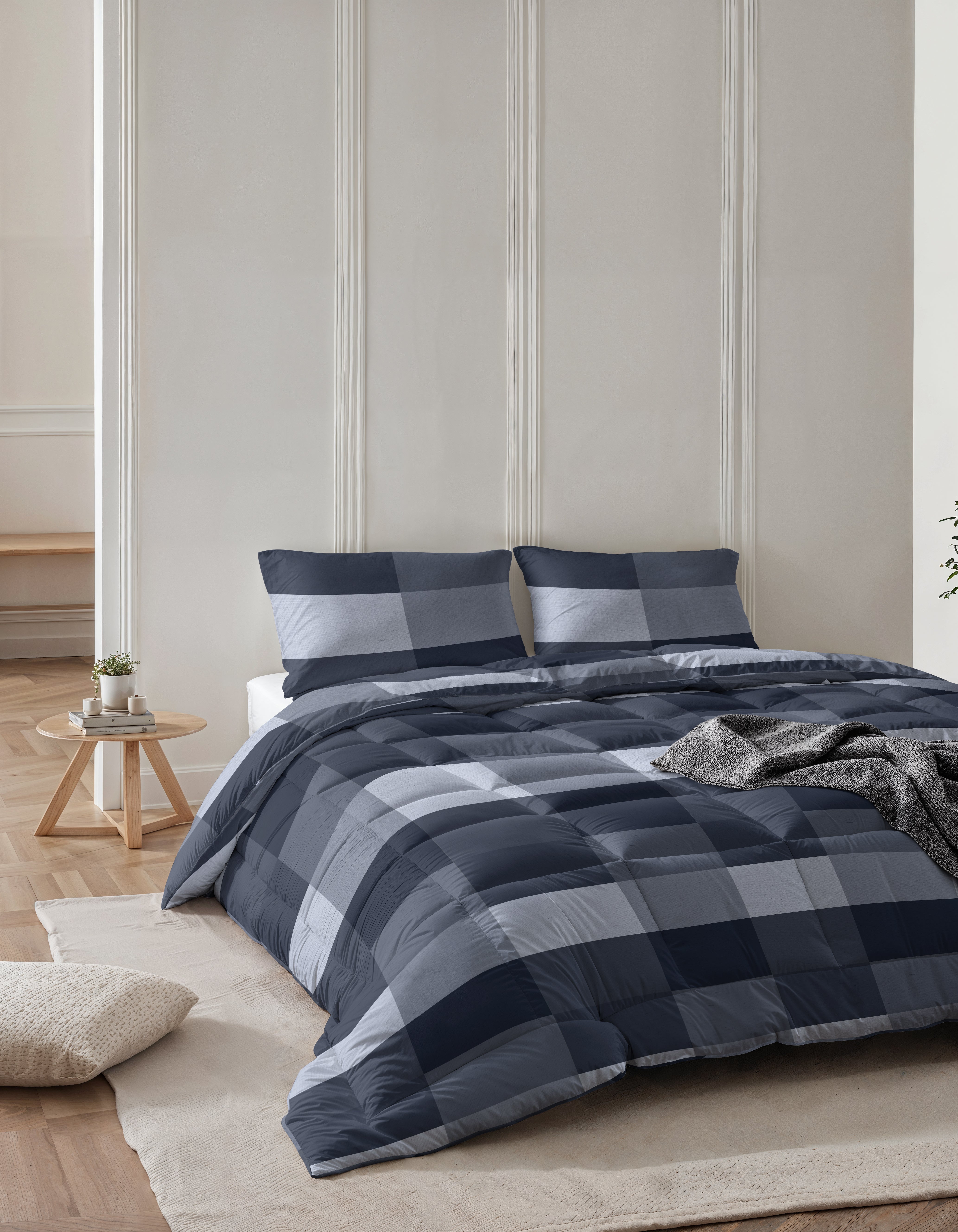 All-in One Lazy Dekbed Anne Blauw - Dekbed met kussenslopen