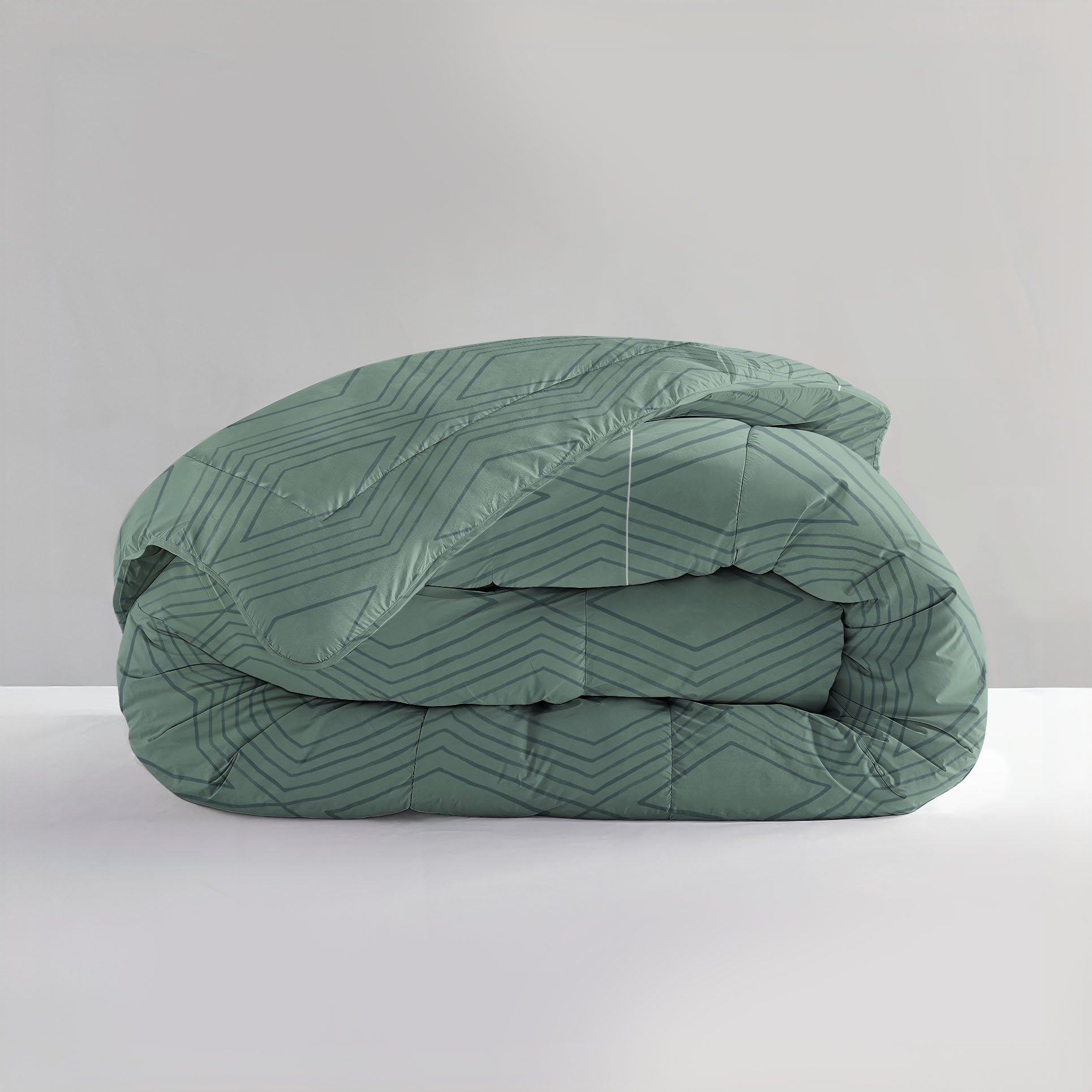 All-in One Lazy Dekbed Dorian Groen - Dekbed met kussenslopen