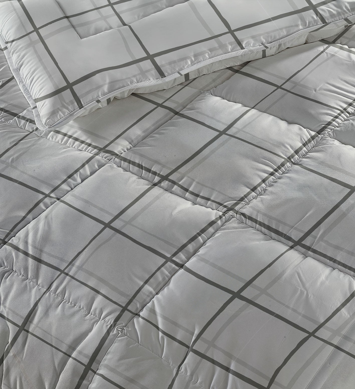 All-in One Lazy Dekbed Hannah Grijs - Dekbed met kussenslopen