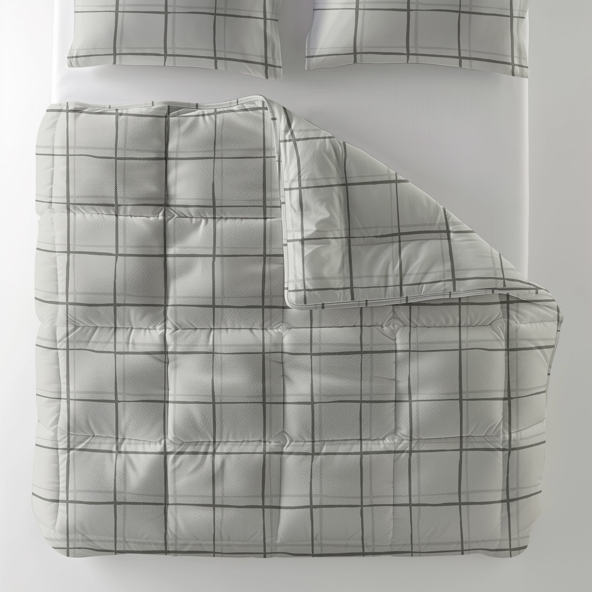 All-in One Lazy Dekbed Hannah Grijs - Dekbed met kussenslopen