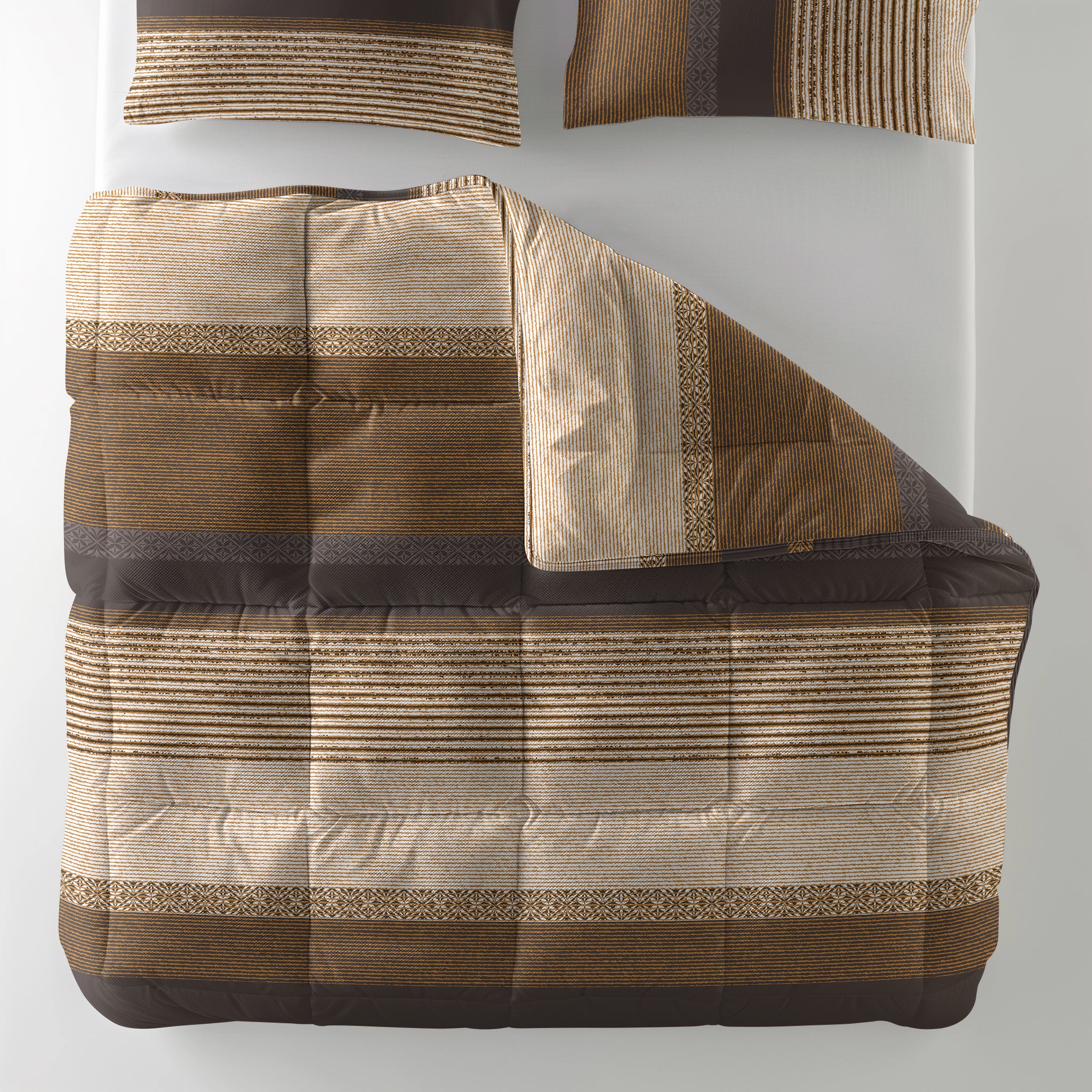 All-in One Lazy Dekbed Marina Taupe - Dekbed met kussenslopen