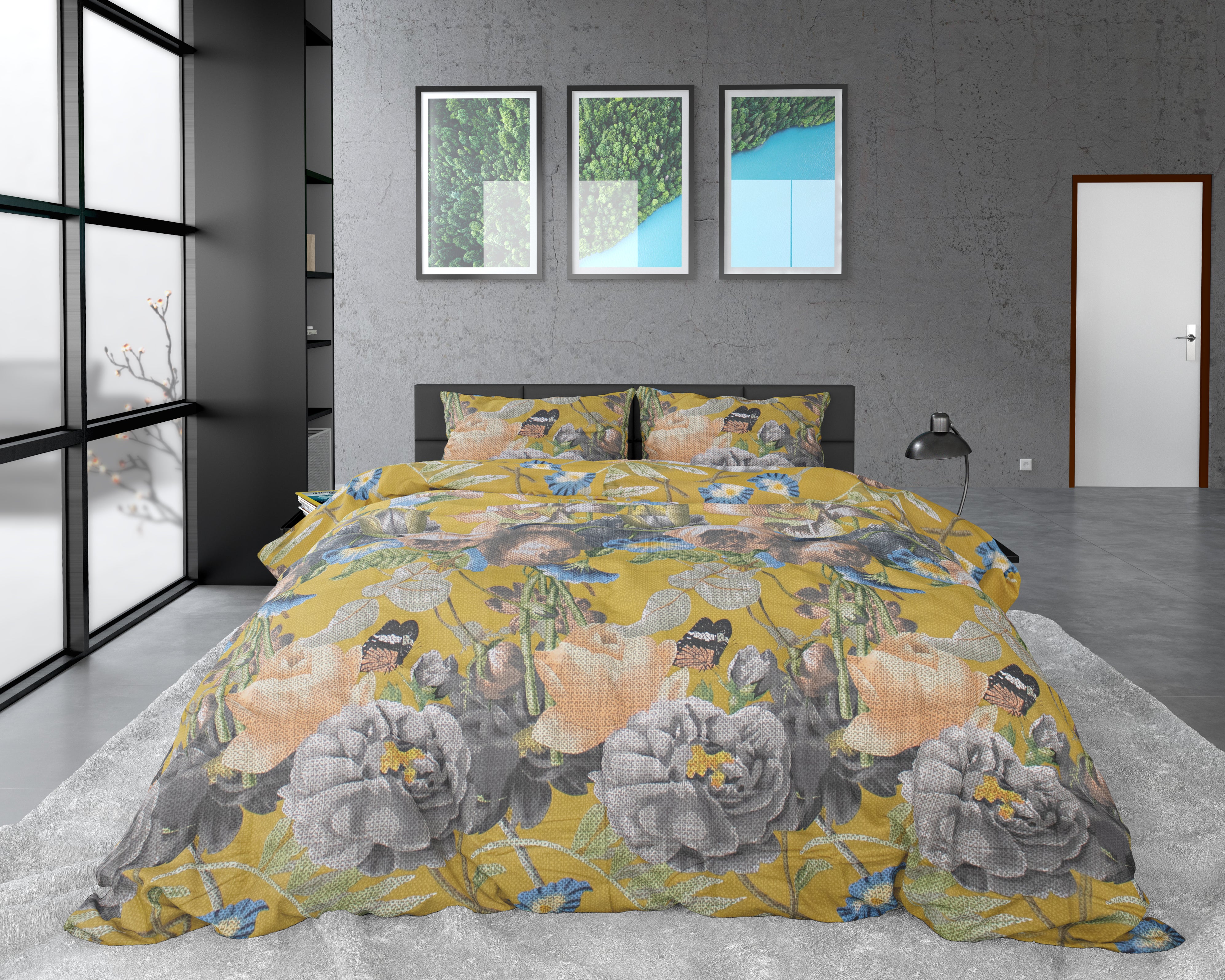 Andolf Yellow Duvet Cover - Luxury Satin - High Quality - Trendy Prints