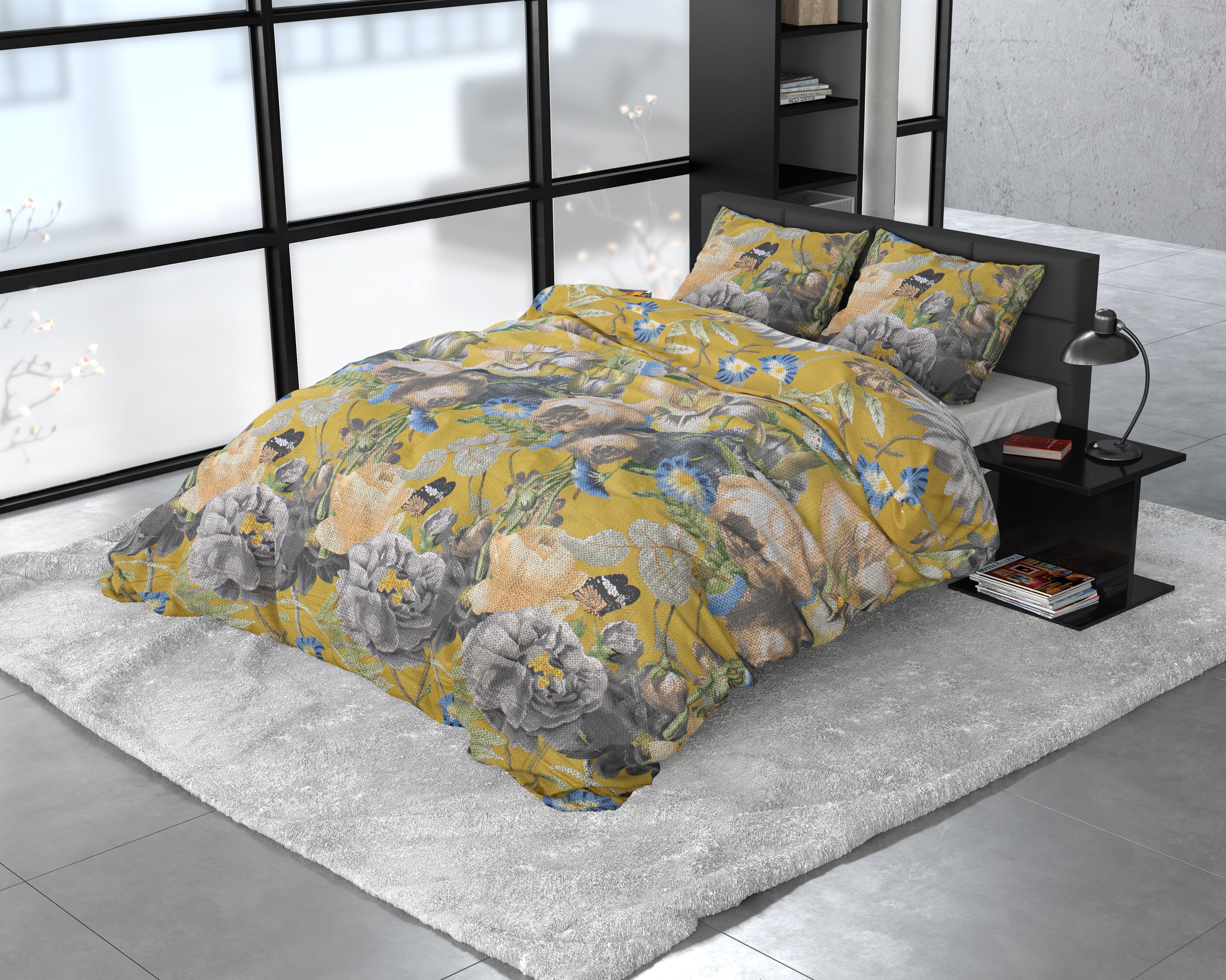 Andolf Yellow Duvet Cover - Luxury Satin - High Quality - Trendy Prints