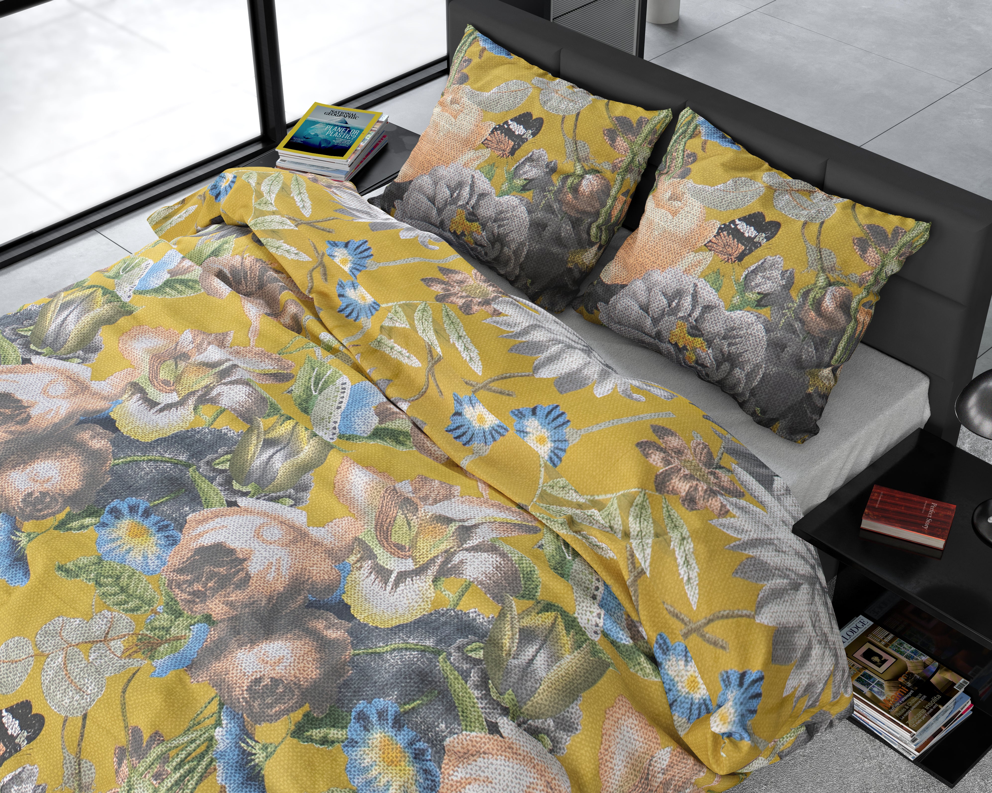 Andolf Yellow Duvet Cover - Luxury Satin - High Quality - Trendy Prints