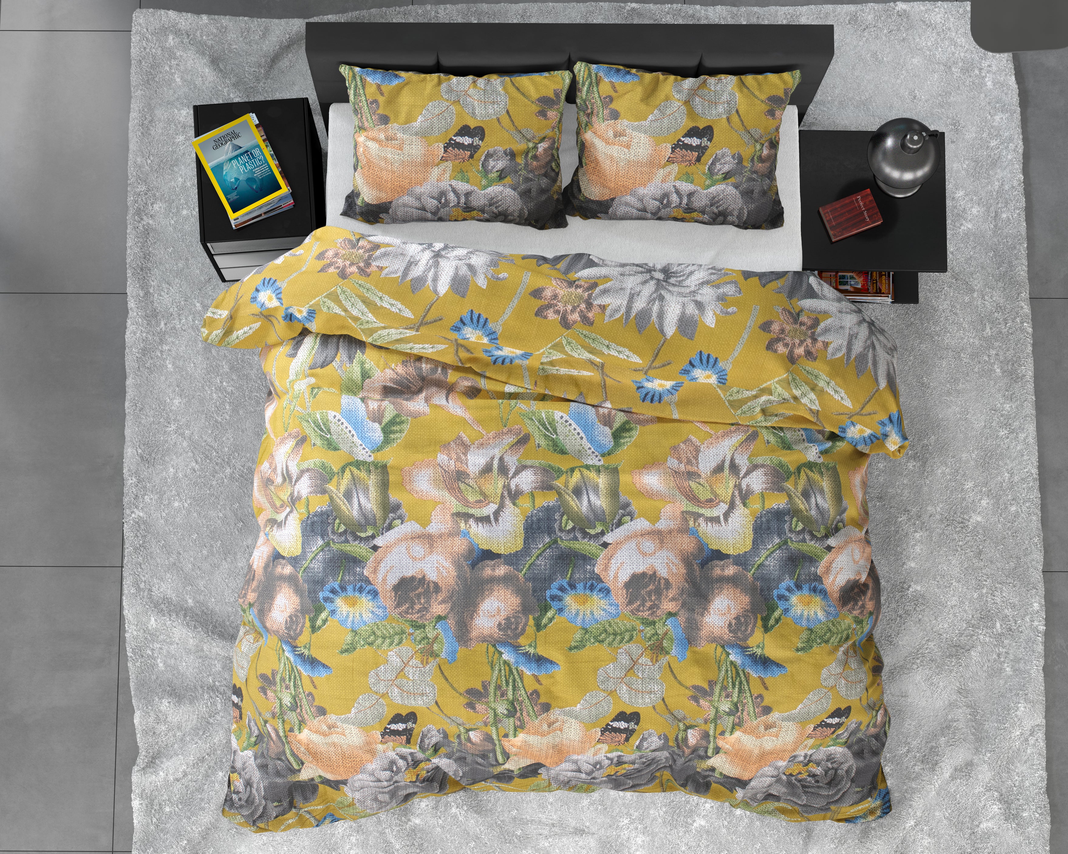 Andolf Yellow Duvet Cover - Luxury Satin - High Quality - Trendy Prints
