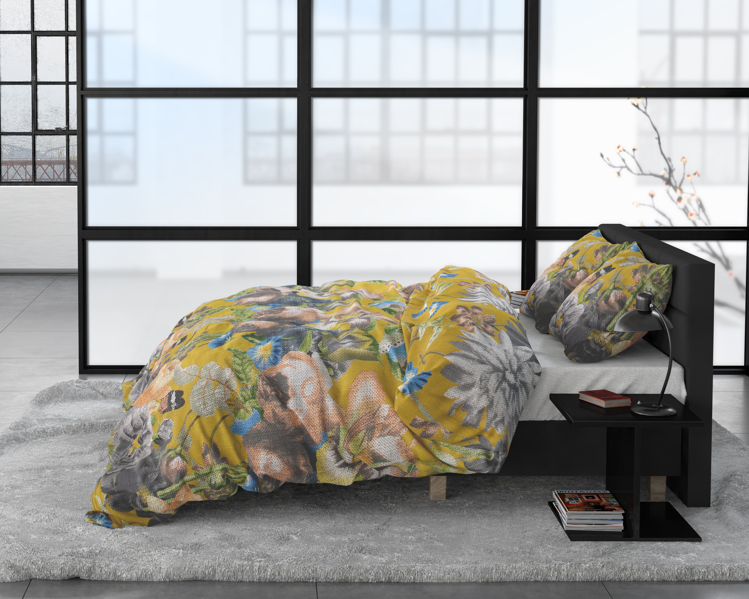 Andolf Yellow Duvet Cover - Luxury Satin - High Quality - Trendy Prints