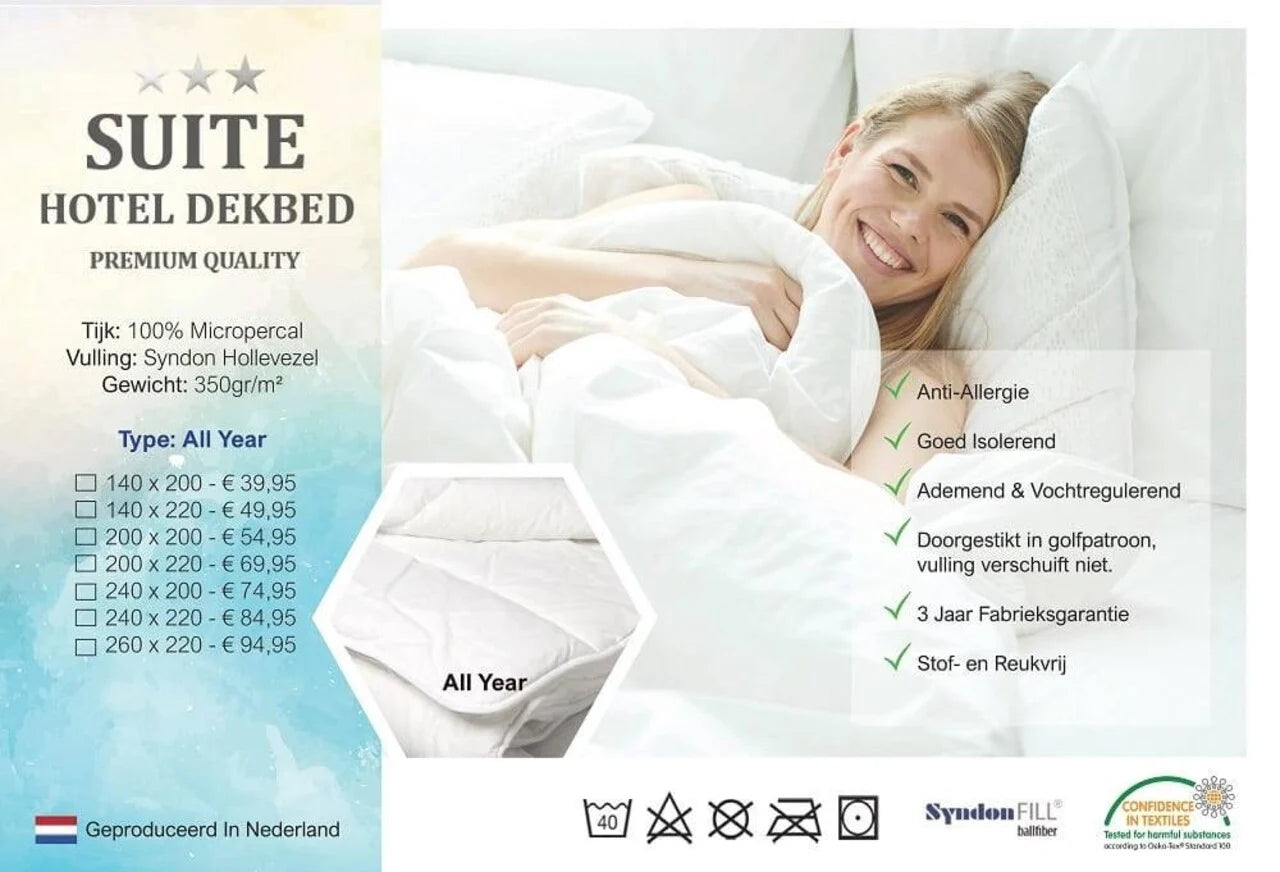 Anti-allergic Duvet for All Seasons – Warmth Class 2, Breathable & Machine Washable