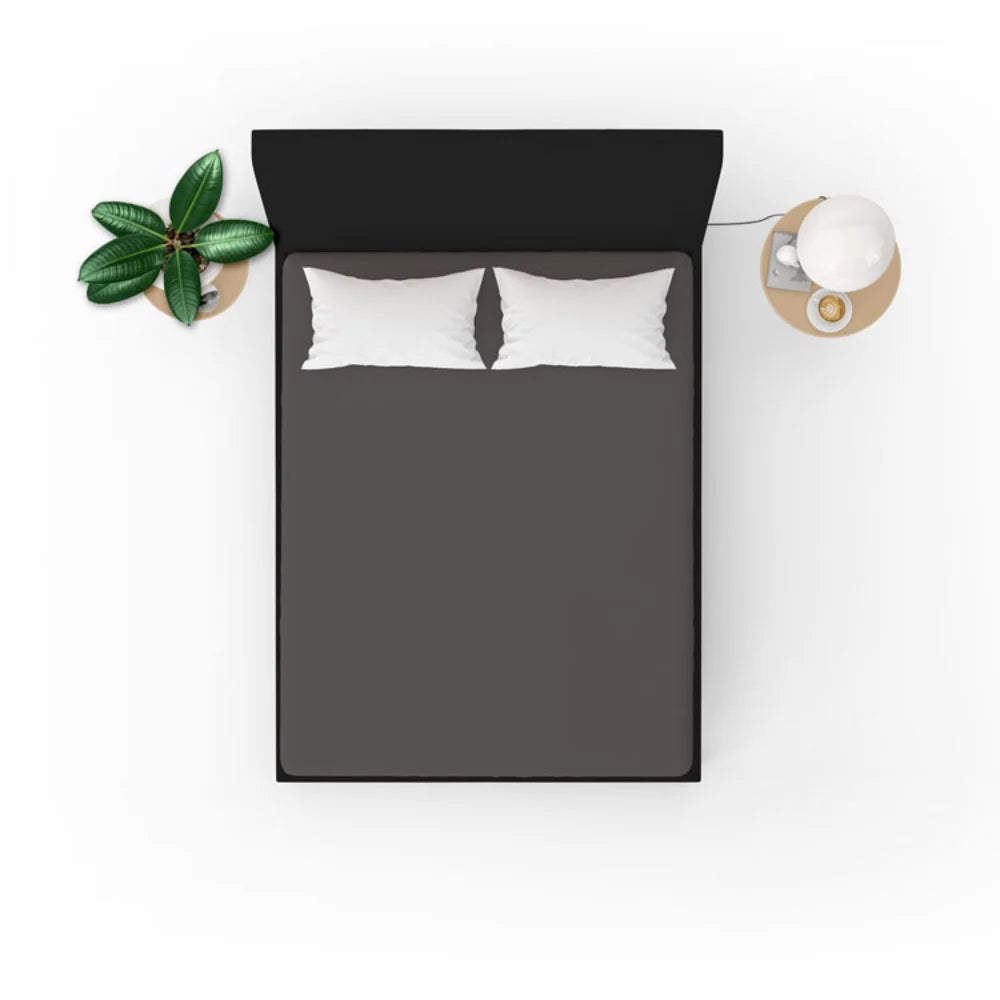 Anthracite Jersey Fitted Sheet 100% Cotton | Iron-Free, Anti-Allergic & Perfect Fit