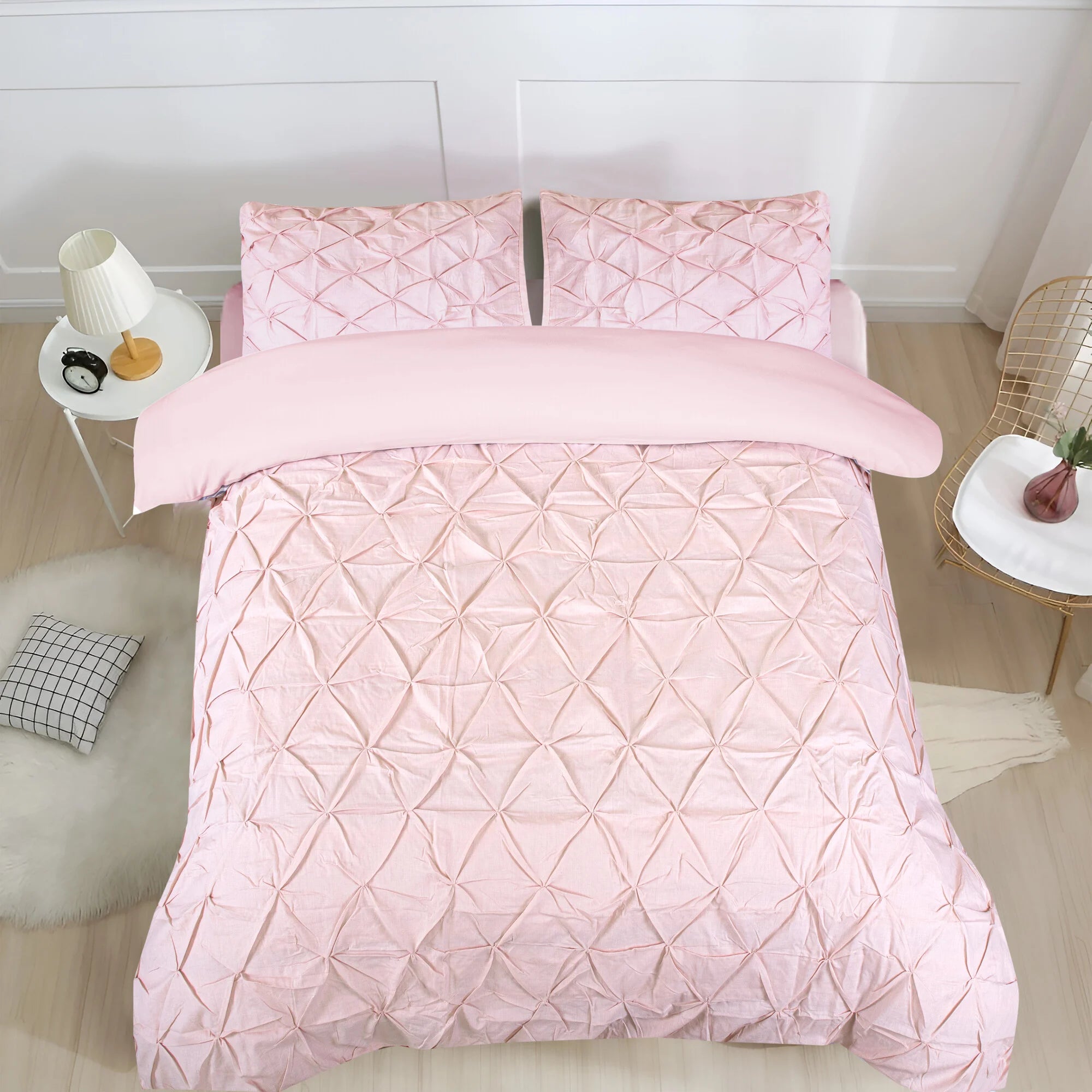 Augustine Duvet Cover – Luxurious 100% Cotton | Nude & Pink