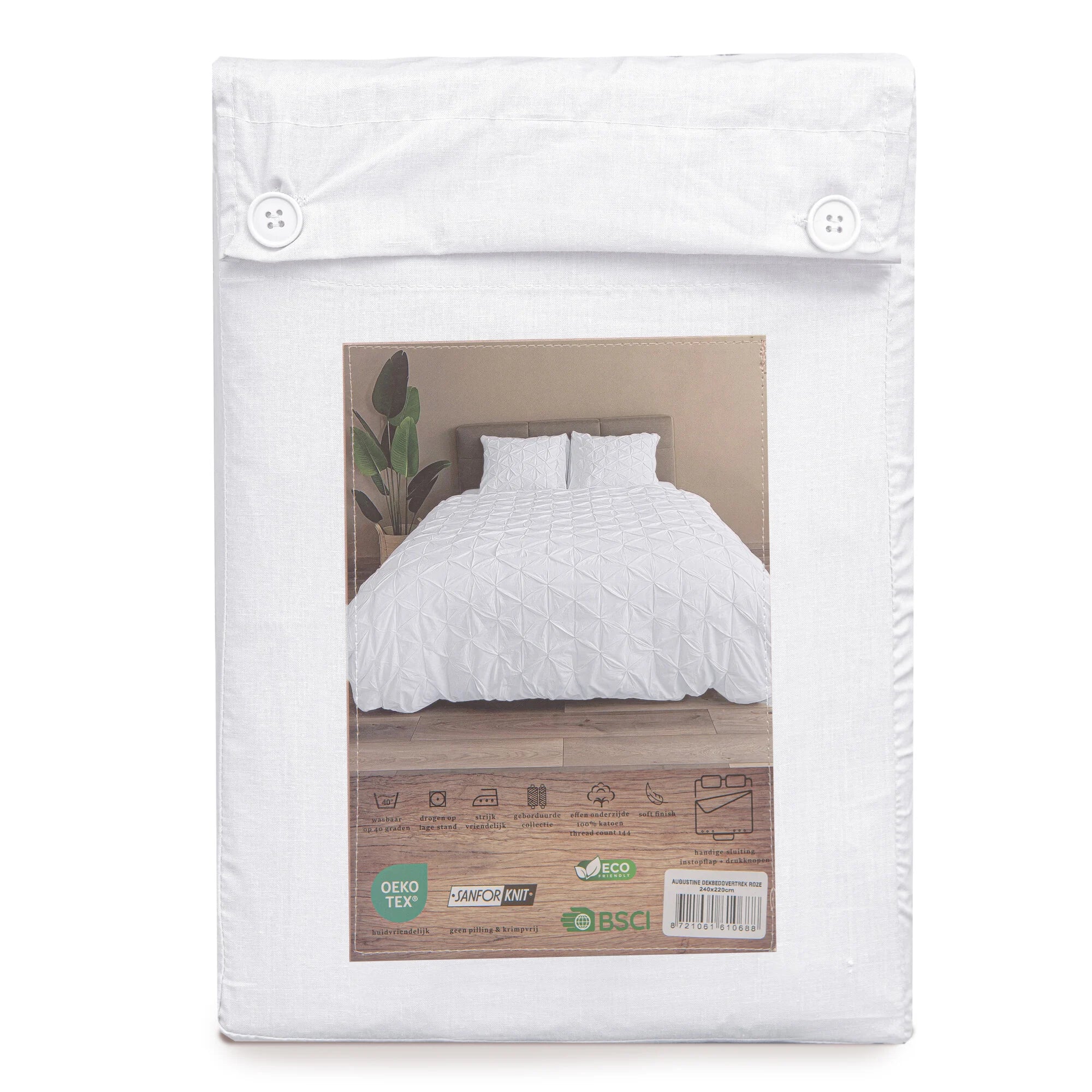 Augustine White Duvet Cover | Luxury 100% Cotton