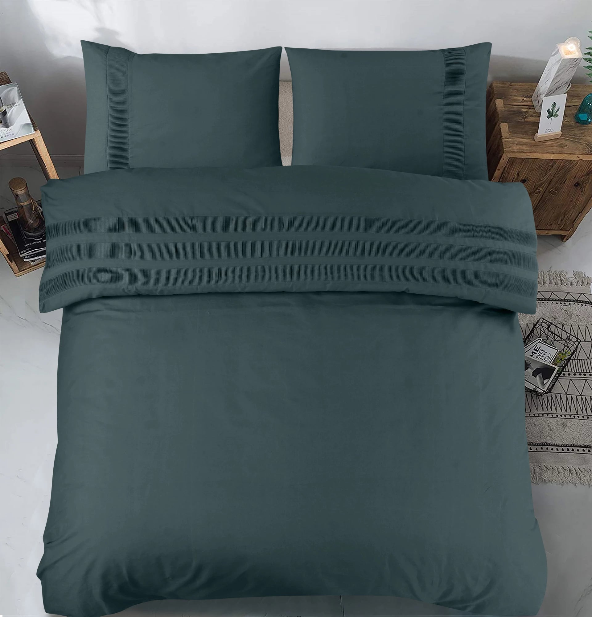 Bali Dekbedovertrek Donker Groen - 100% Katoen