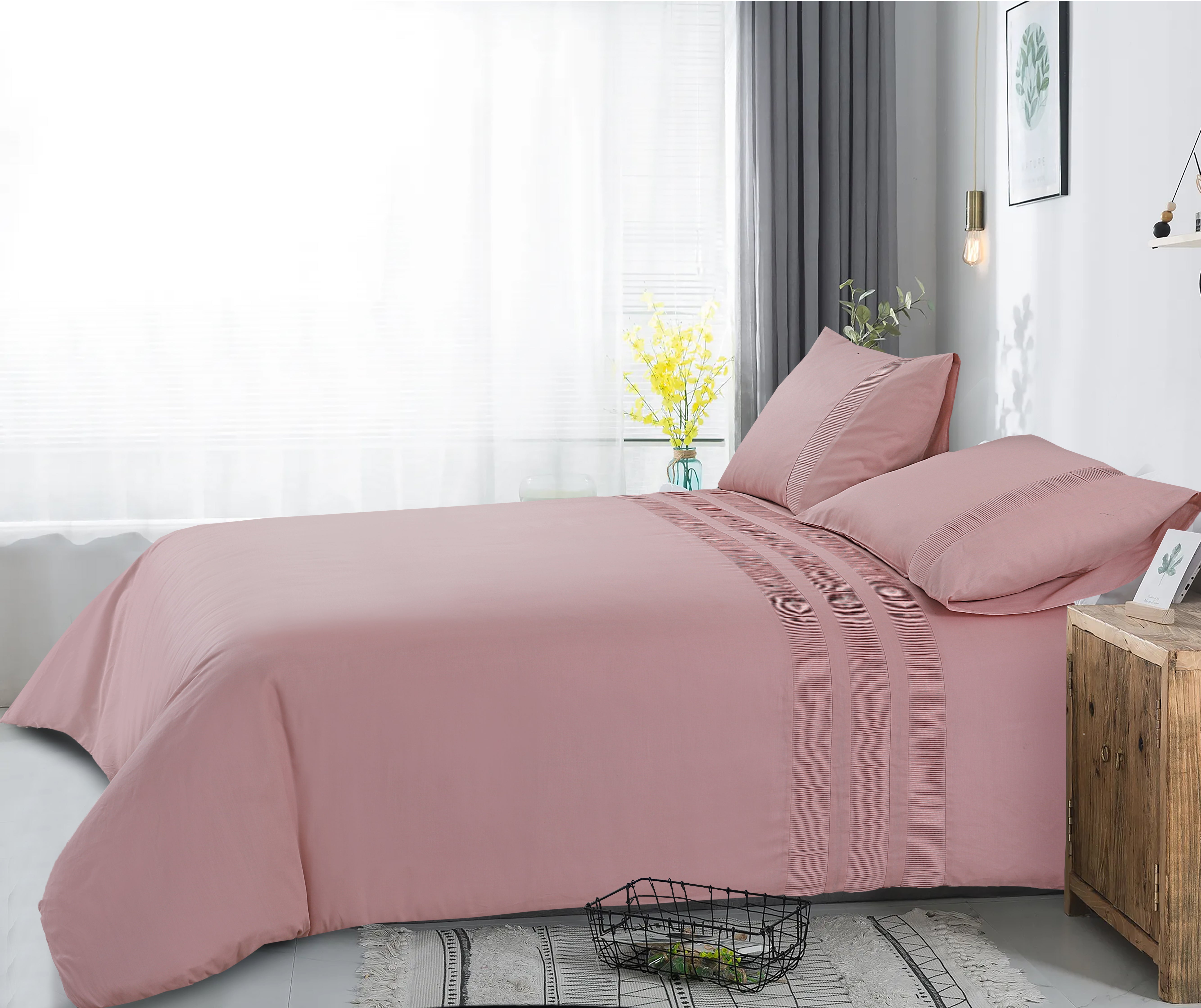 Bali Duvet Cover Pink - Luxury Design - Super soft woven - Luxuriously packaged