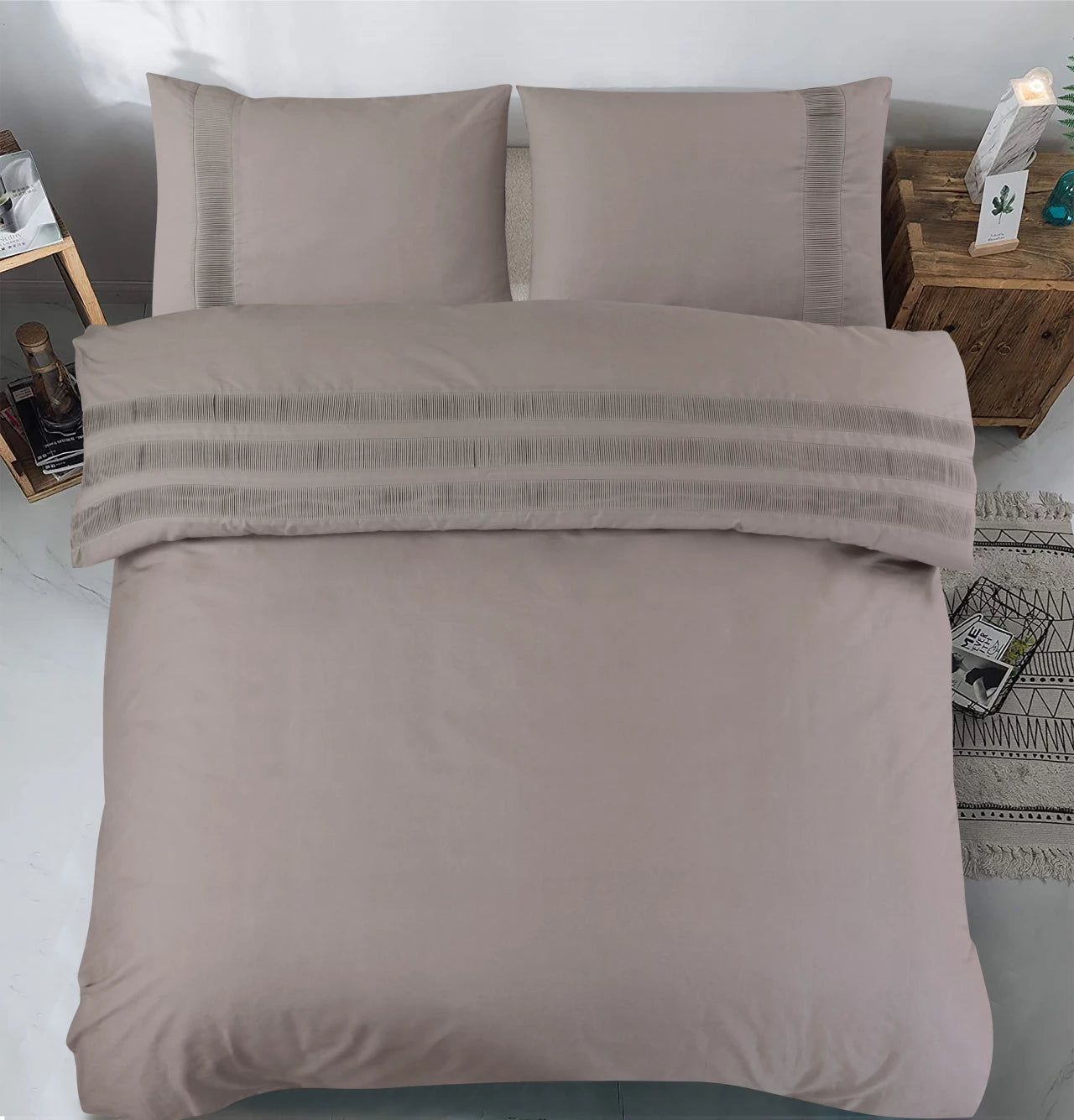 Bali Dekbedovertrek Taupe - 100% Katoen