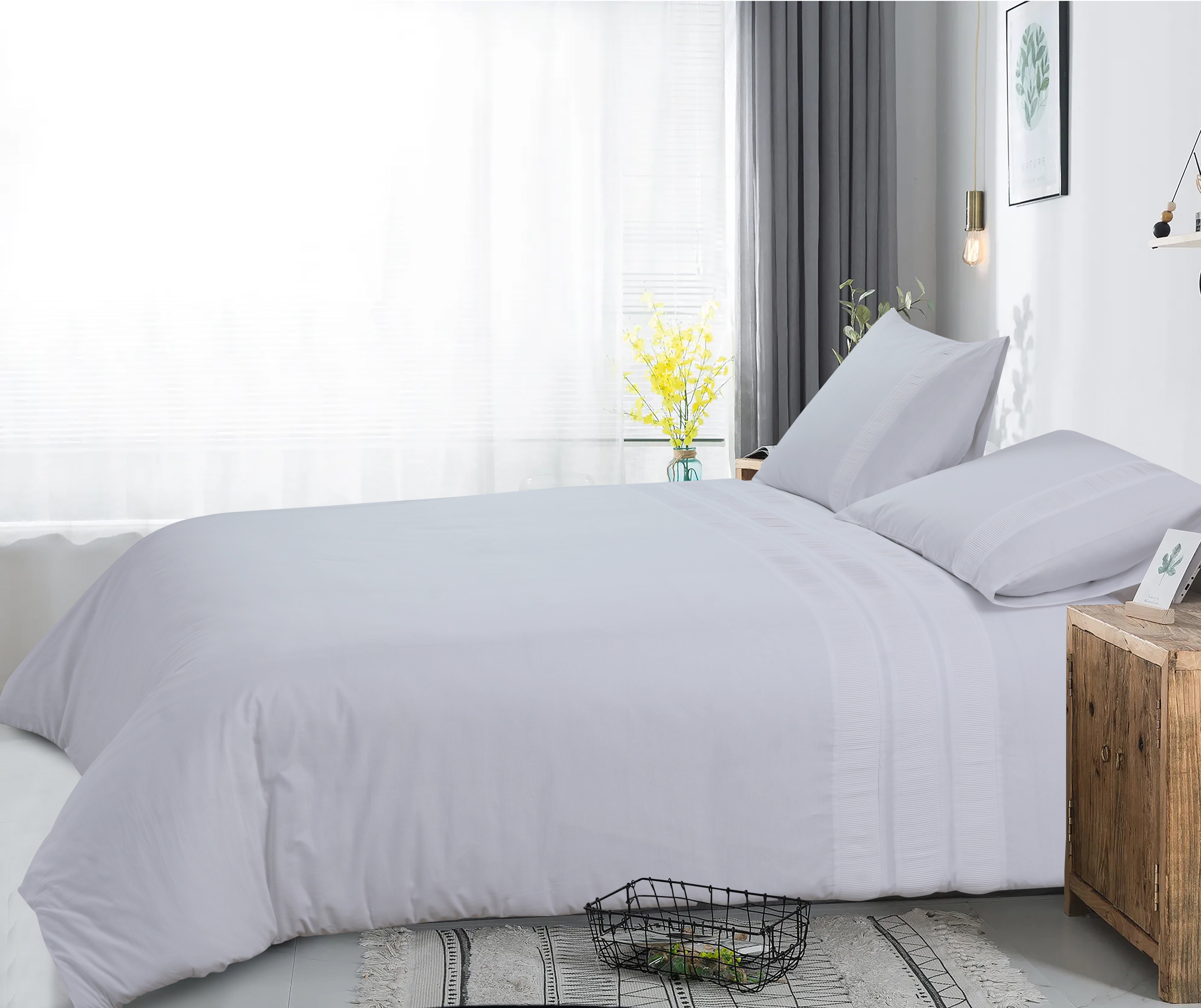 Bali Duvet Cover White - Luxury Design - Super soft woven - Luxuriously packaged