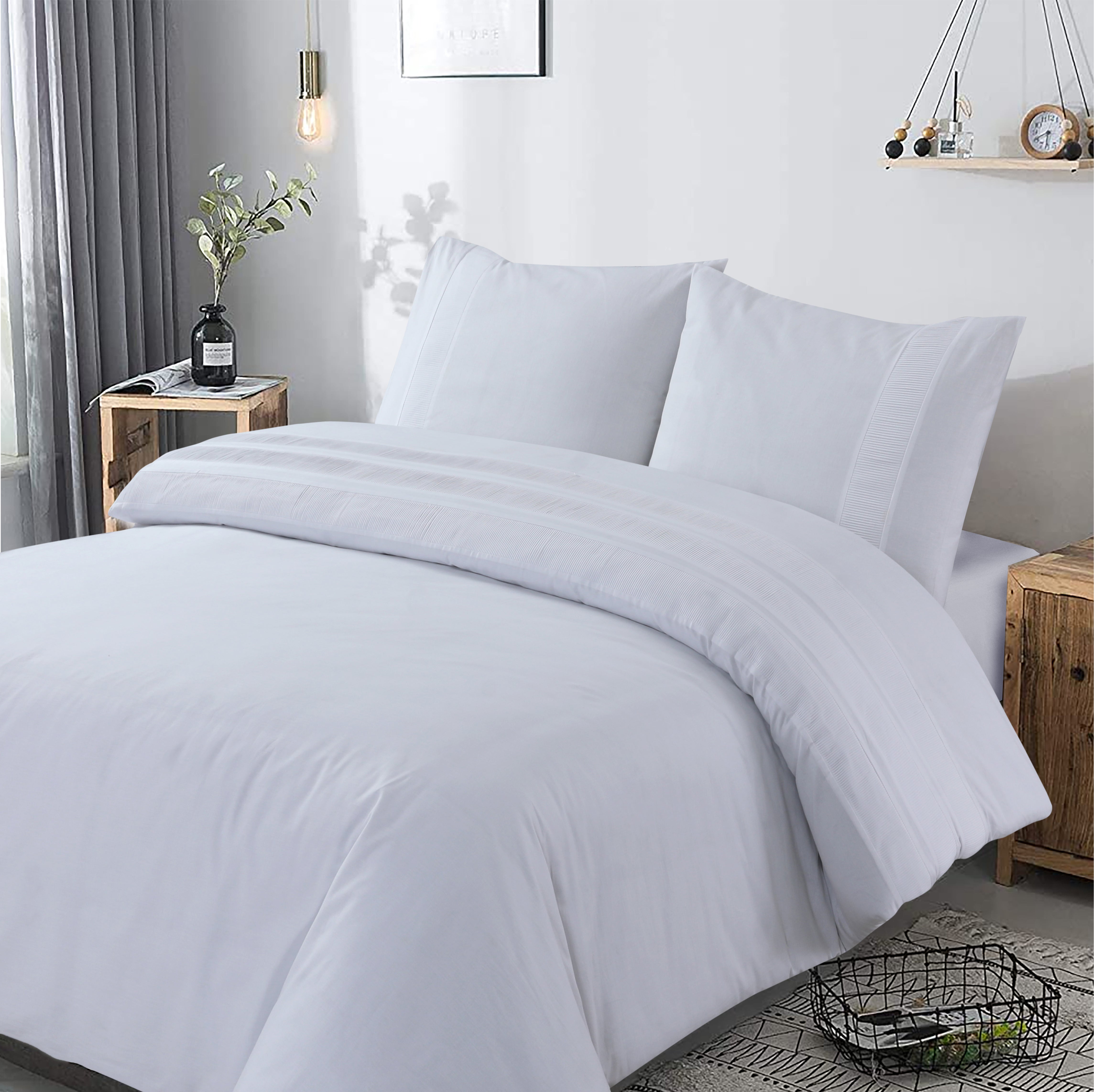 Bali Duvet Cover White - Luxury Design - Super soft woven - Luxuriously packaged