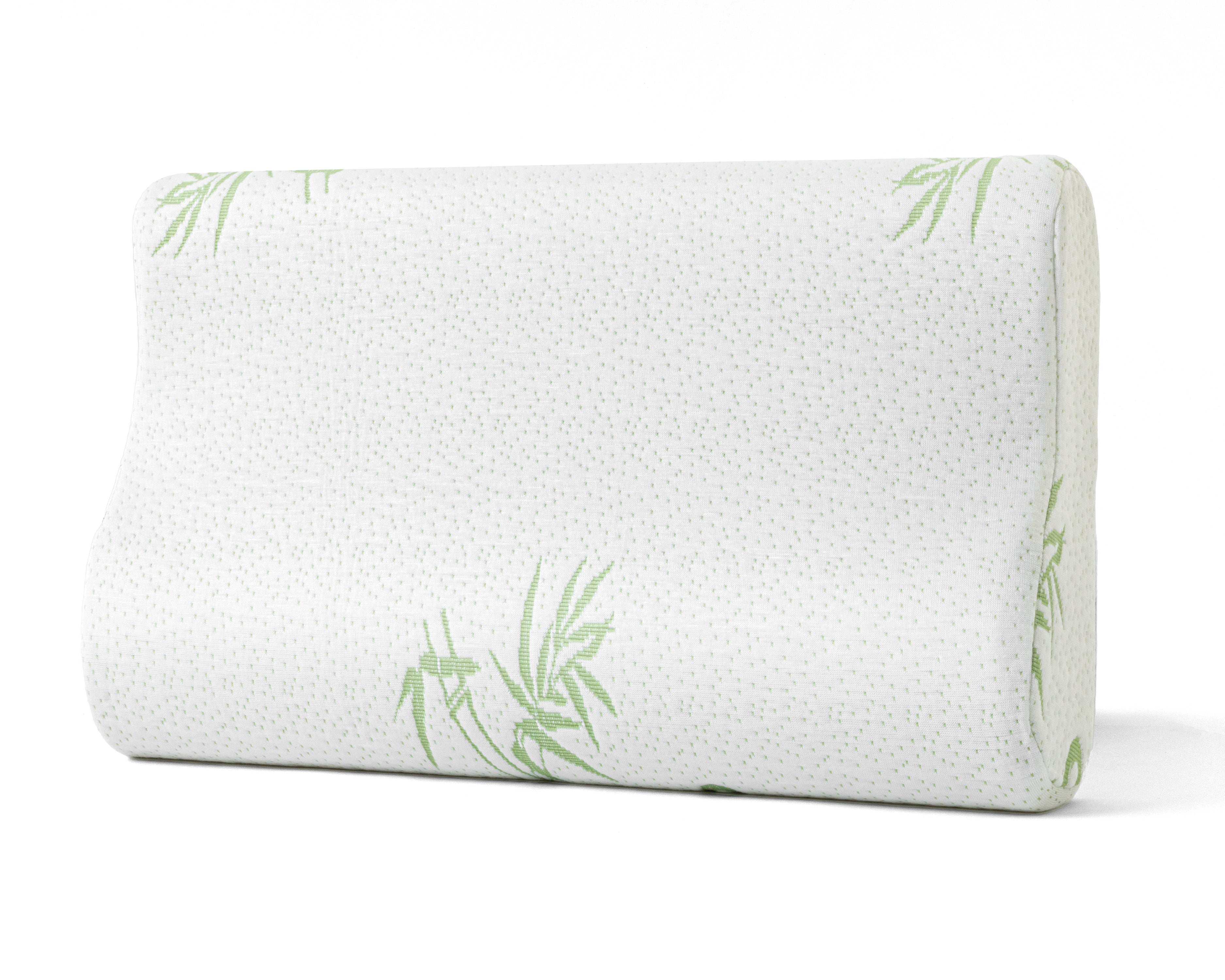 Bamboo Neck Support Pillow 50 x 30 - Treated with Bamboo - Natural Fibers - Pressure-relieving Memory Foam