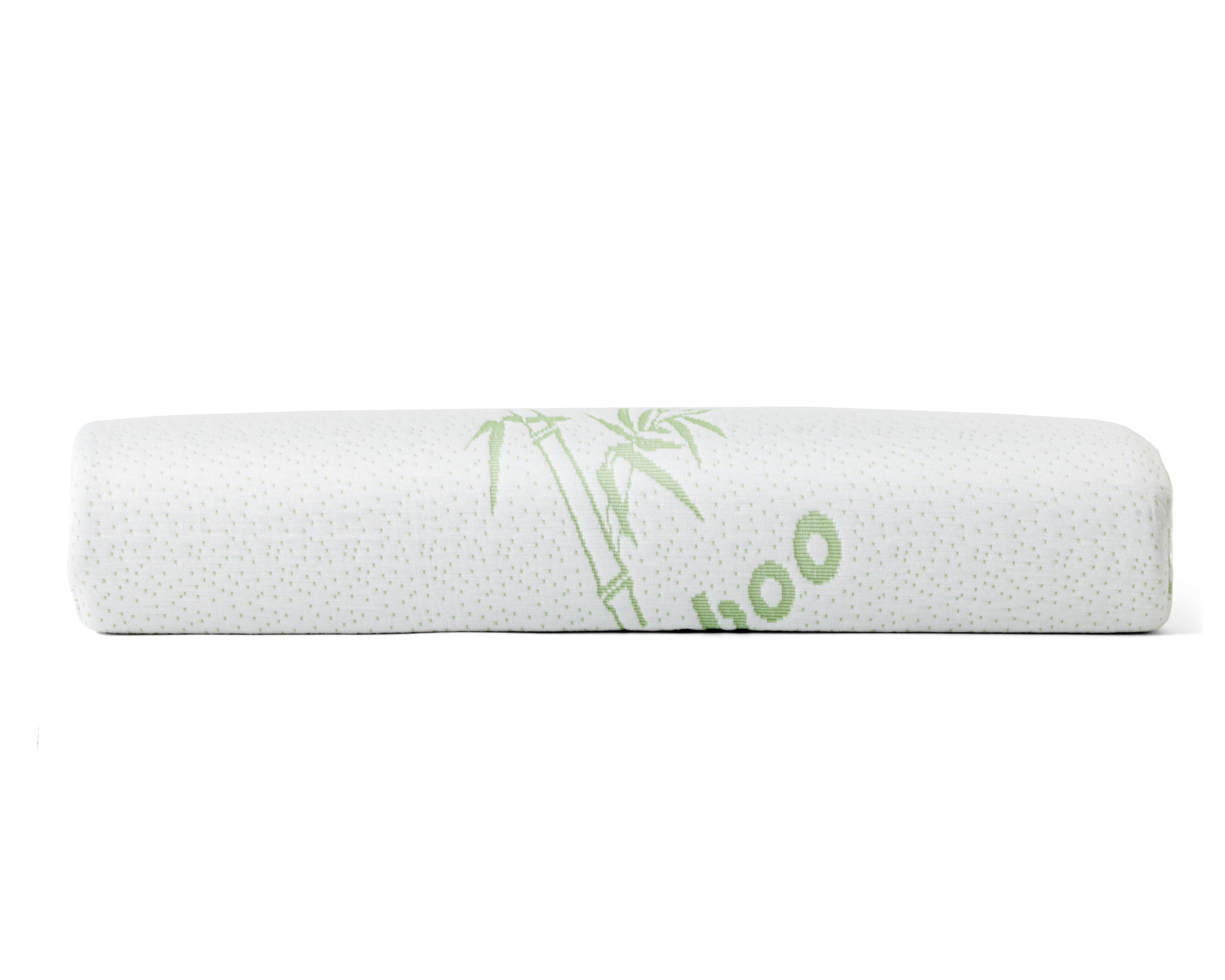 Bamboo Neck Support Pillow 50 x 30 - Treated with Bamboo - Natural Fibers - Pressure-relieving Memory Foam