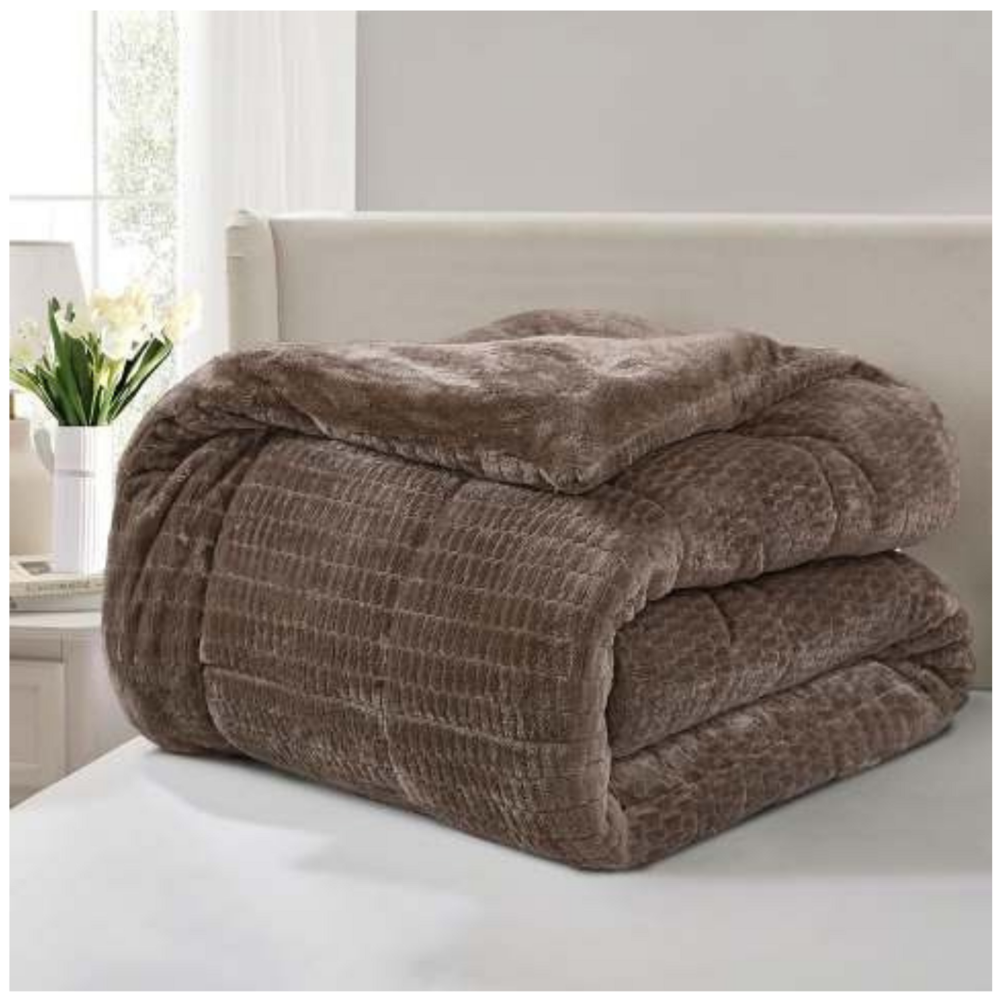 Beau Maison Dekbed - Sherpa Flanel - Coffee Brown - Voor het hele jaar