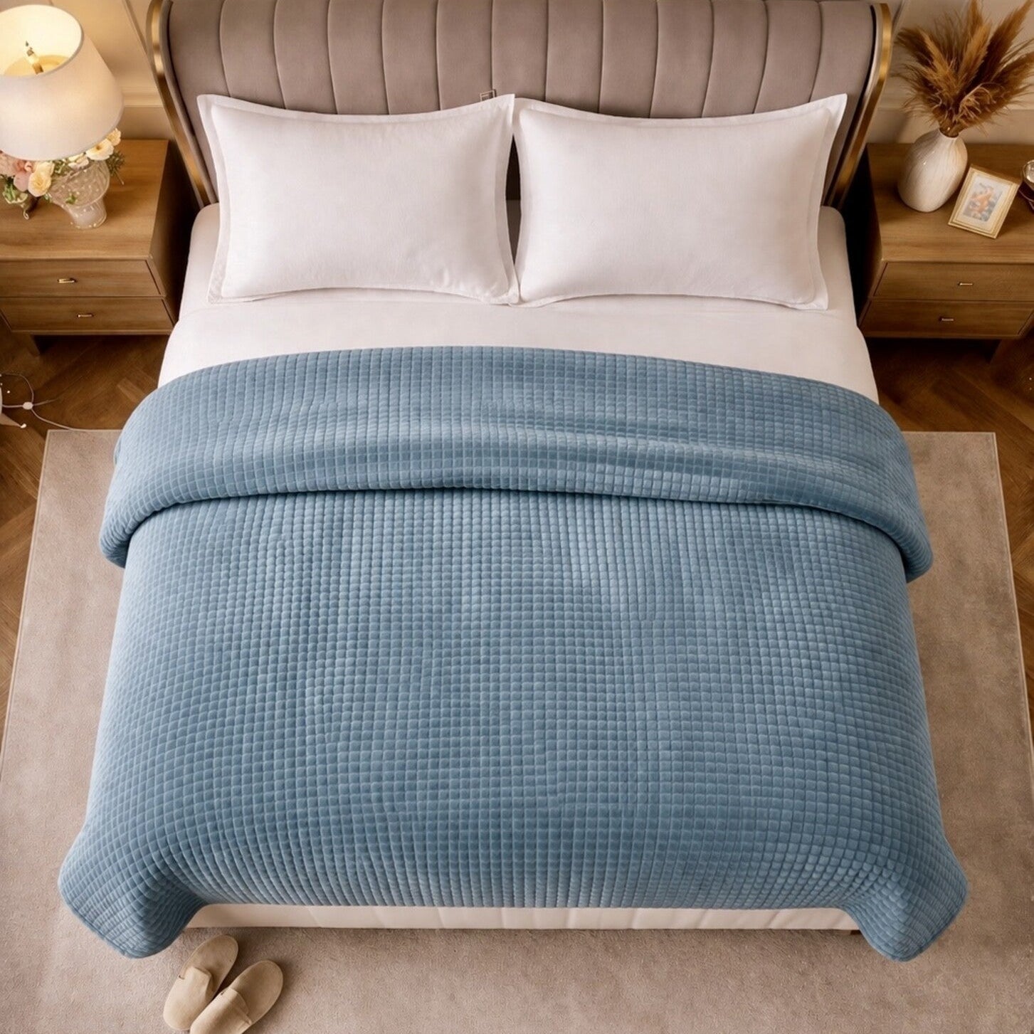 Beau Maison Dekbed - Sherpa Flanel - Petrol Blauw - Voor het hele jaar