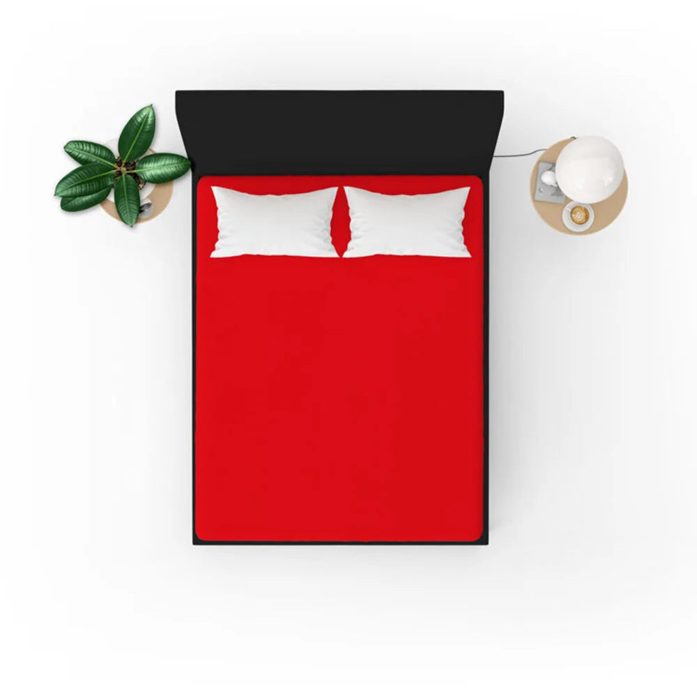 Jersey Fitted Sheet Red – 100% Cotton, Perfect Fit and Anti-allergic