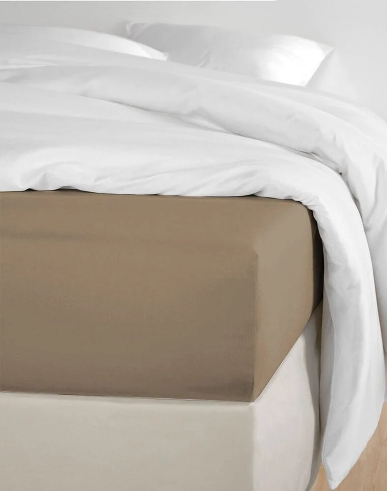 Katoenen Hoeslaken Taupe – Luxe Comfort & Duurzaamheid