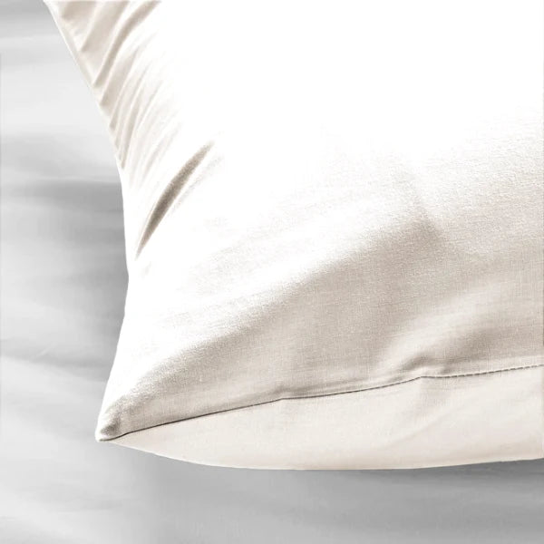 Beau Maison Lichaamskussen Hoes Creme - 100% Perkaal Katoen - 40x145cm