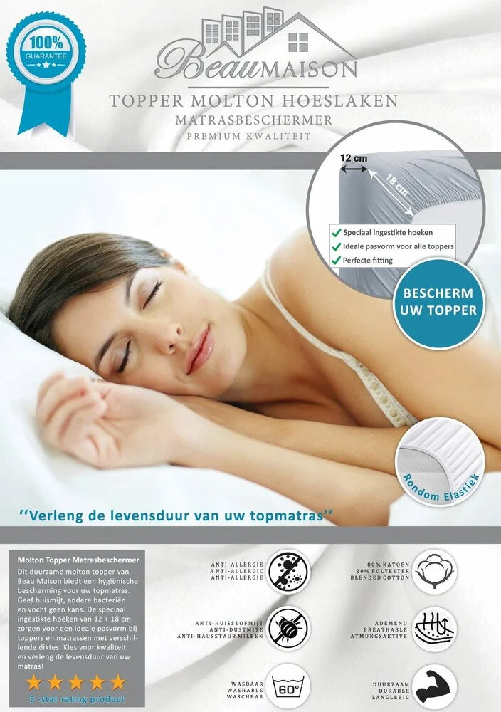 Molton Topper - Premium Matrasbescherming voor Comfort & Hygiëne