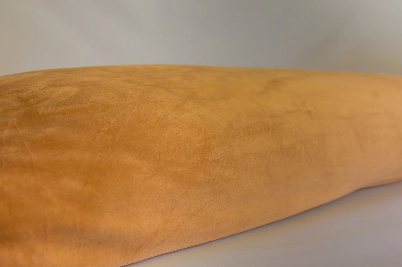 Velvet Kussensloop Cognac - Luxe Bodypillow Hoes 45x145 cm