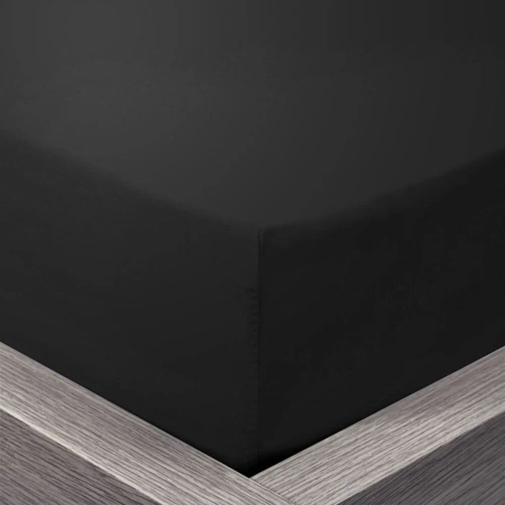 Black Fitted Sheet | 100% Cotton, Durable, Anti-Allergic