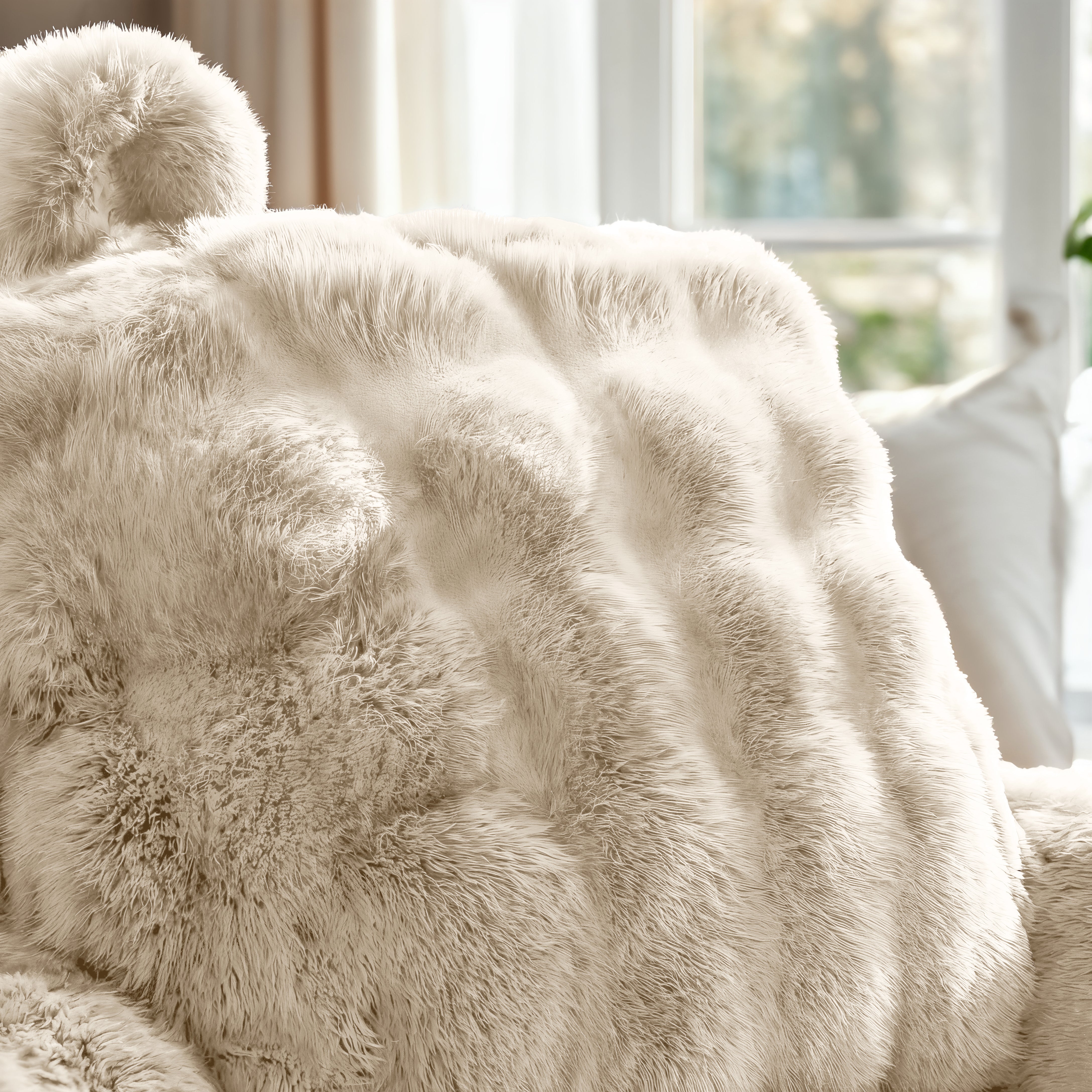 Bedrest Pompom Beige 34 x 50