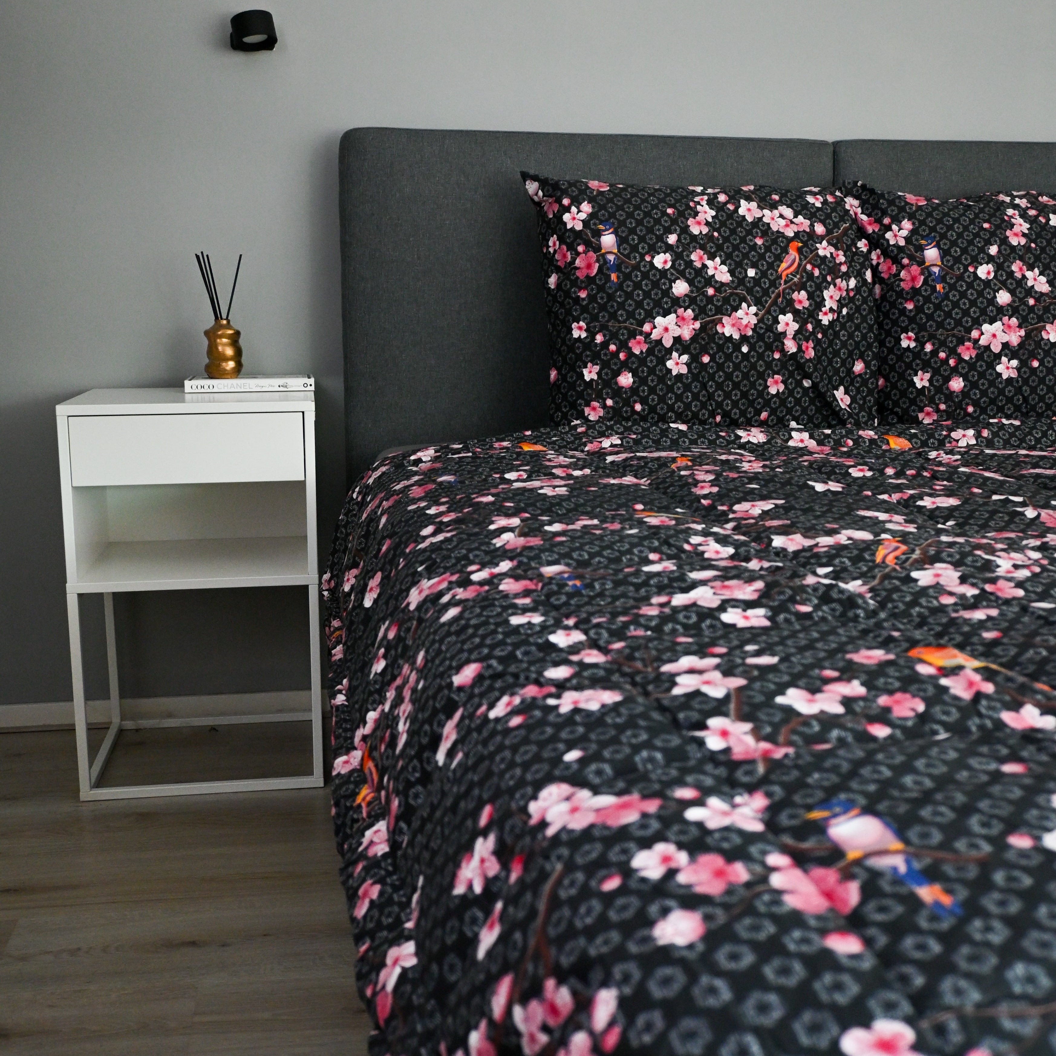 All-in One Lazy Dekbed Japon Black - Dekbed met kussenslopen