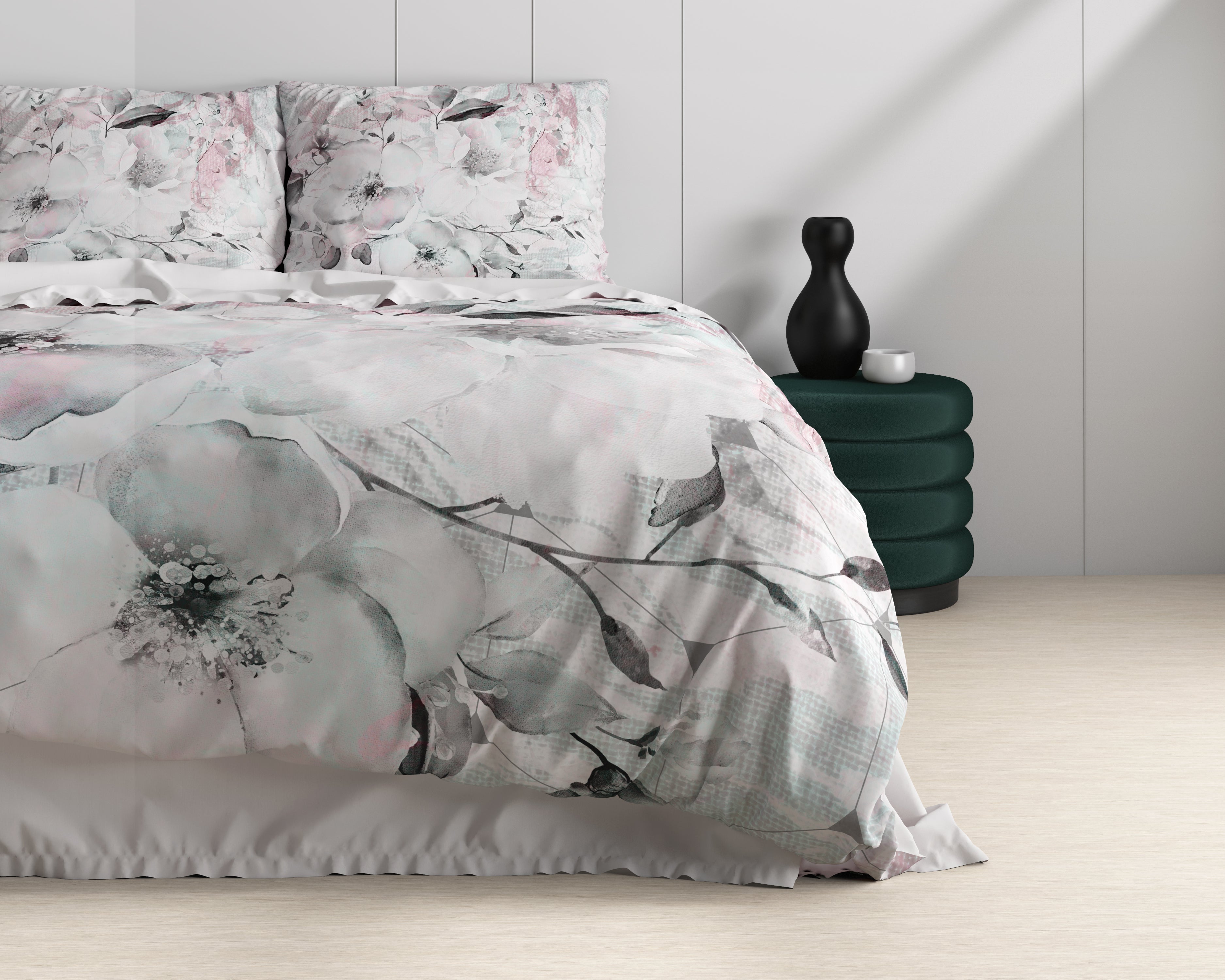 Bill Dekbedovertrek Wit - Luxe Satijn - Hoge kwaliteit - Trendy prints