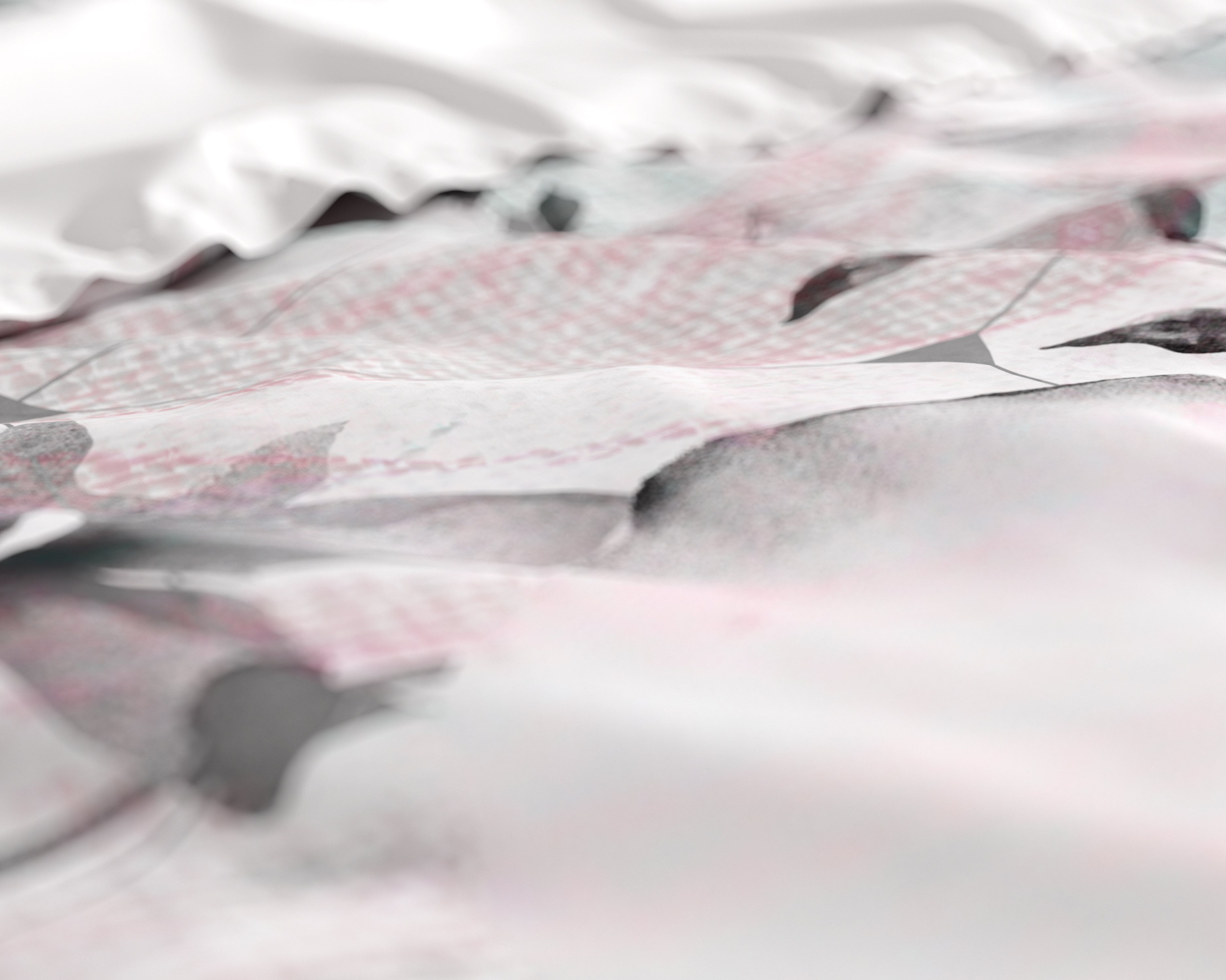 Bill Dekbedovertrek Wit - Luxe Satijn - Hoge kwaliteit - Trendy prints