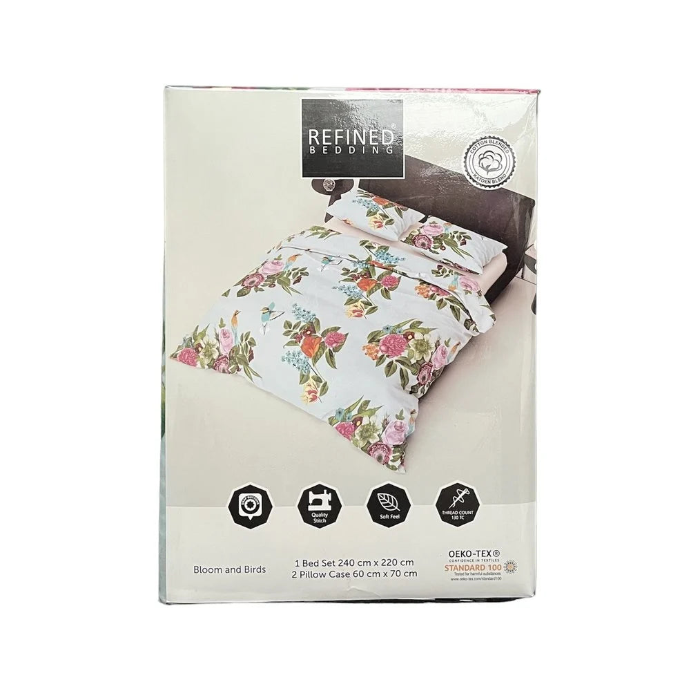 Bloom and Birds Duvet Cover – Tropical Design & Comfort