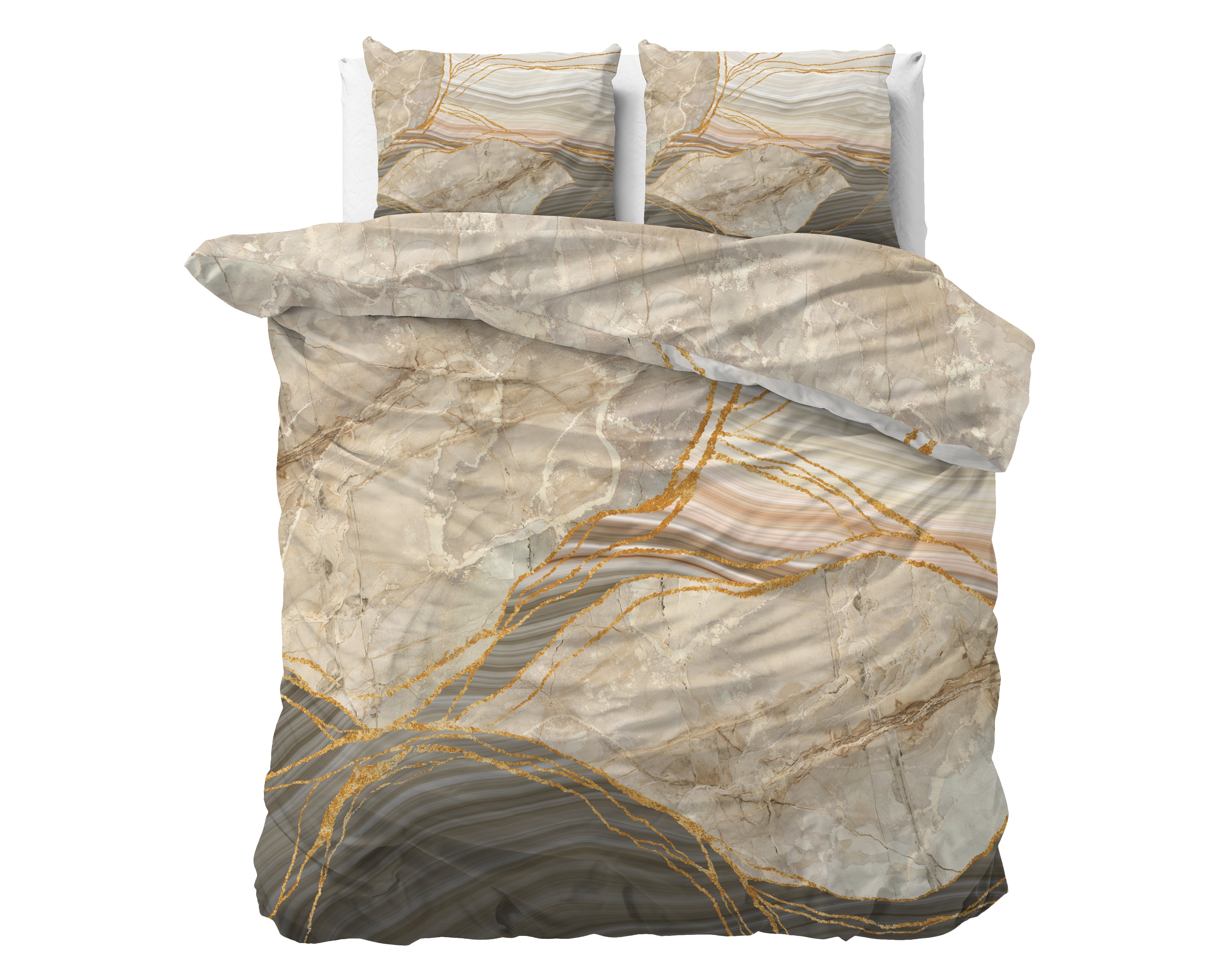 Botticino Taupe Duvet Cover - Super soft woven - Luxuriously packaged - Marble design