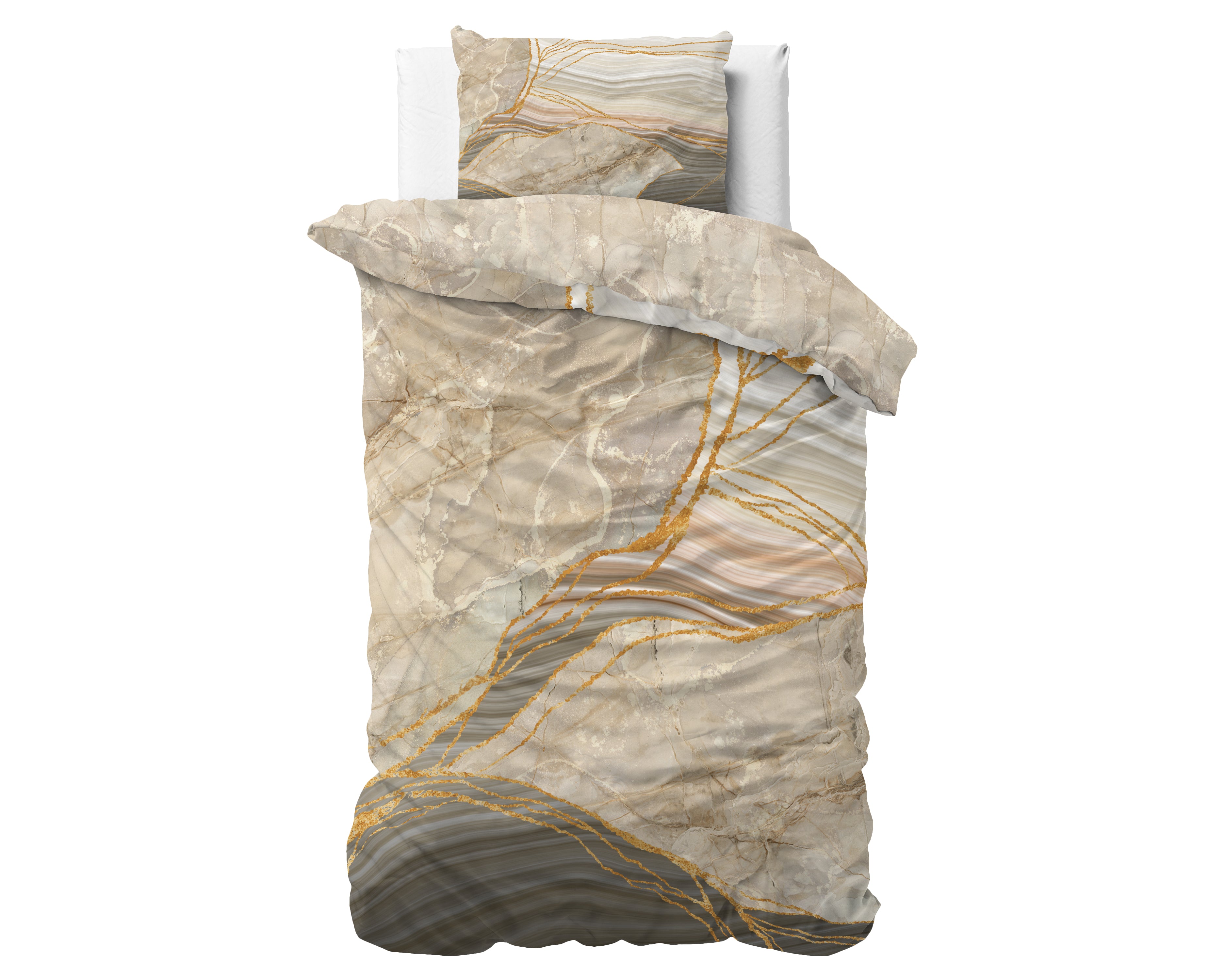 Botticino Taupe Duvet Cover - Super soft woven - Luxuriously packaged - Marble design