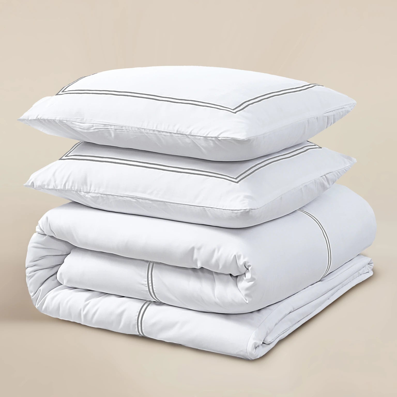 Brata Dekbedovertrek - Wit/Wit - 100% Katoen Percale