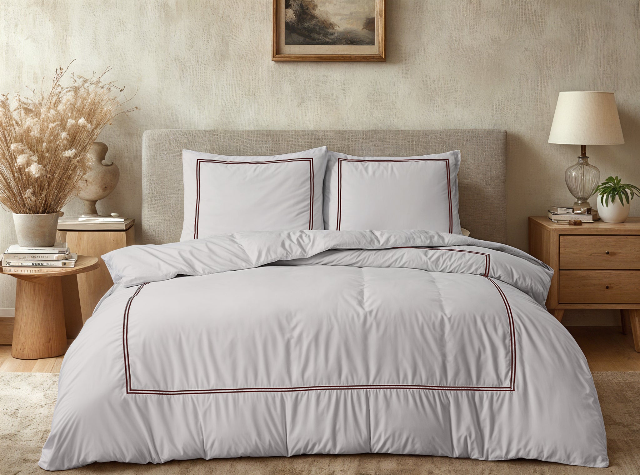 Brata Dekbedovertrek Taupe/Brons - Fijn geweven katoen - Tot 260 lang - Hotel chique design