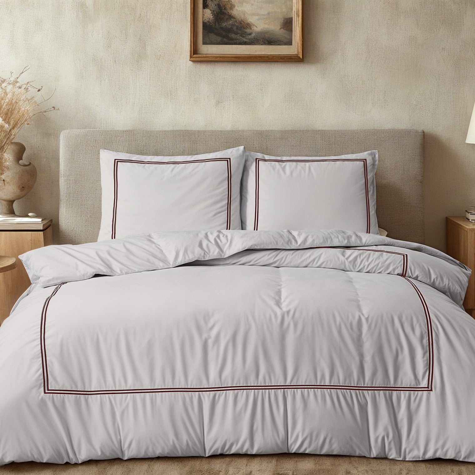 Brata Duvet Cover Taupe/Bronze - Fine woven cotton - Up to 260 long - Hotel chic design