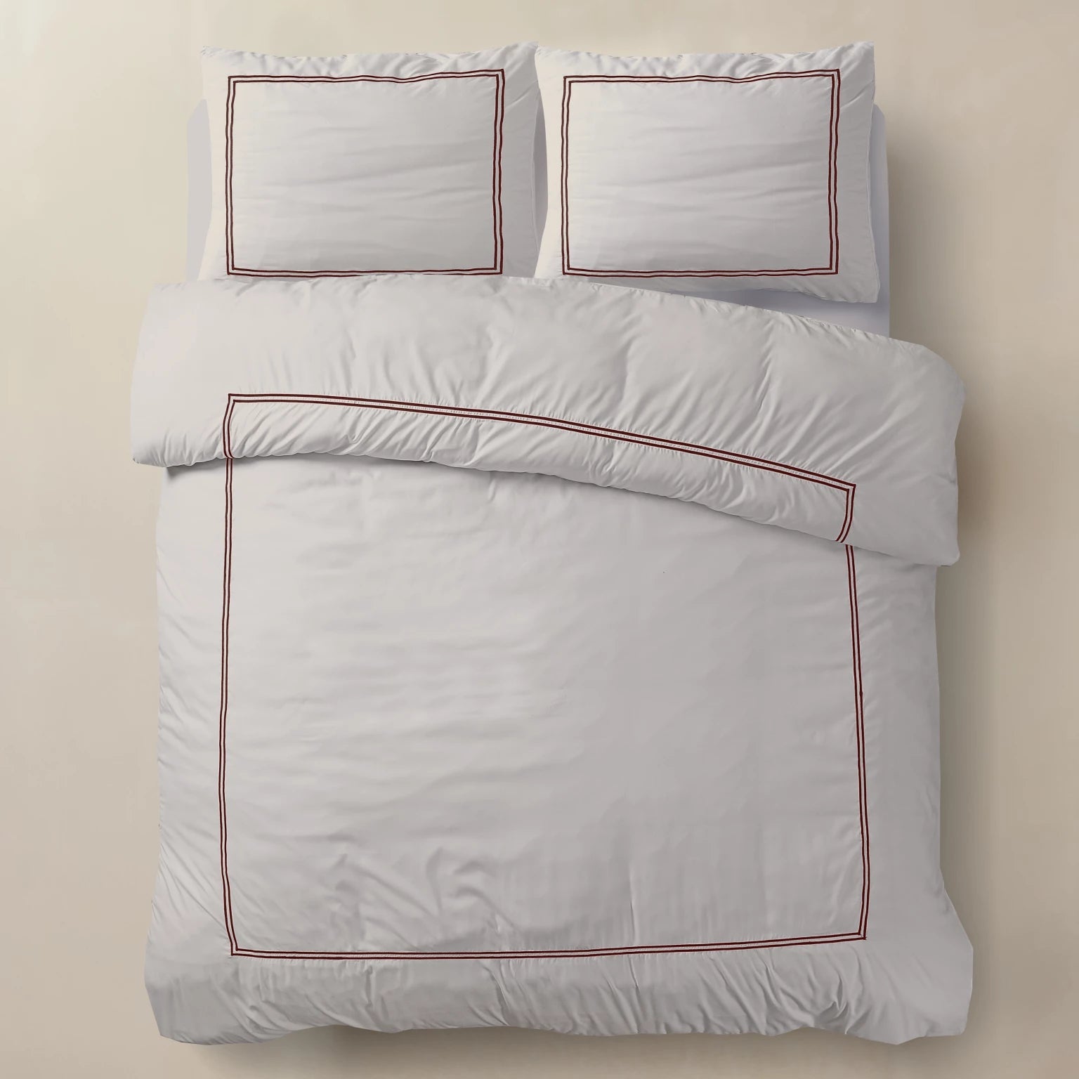 Brata Duvet Cover Taupe/Bronze - Fine woven cotton - Up to 260 long - Hotel chic design