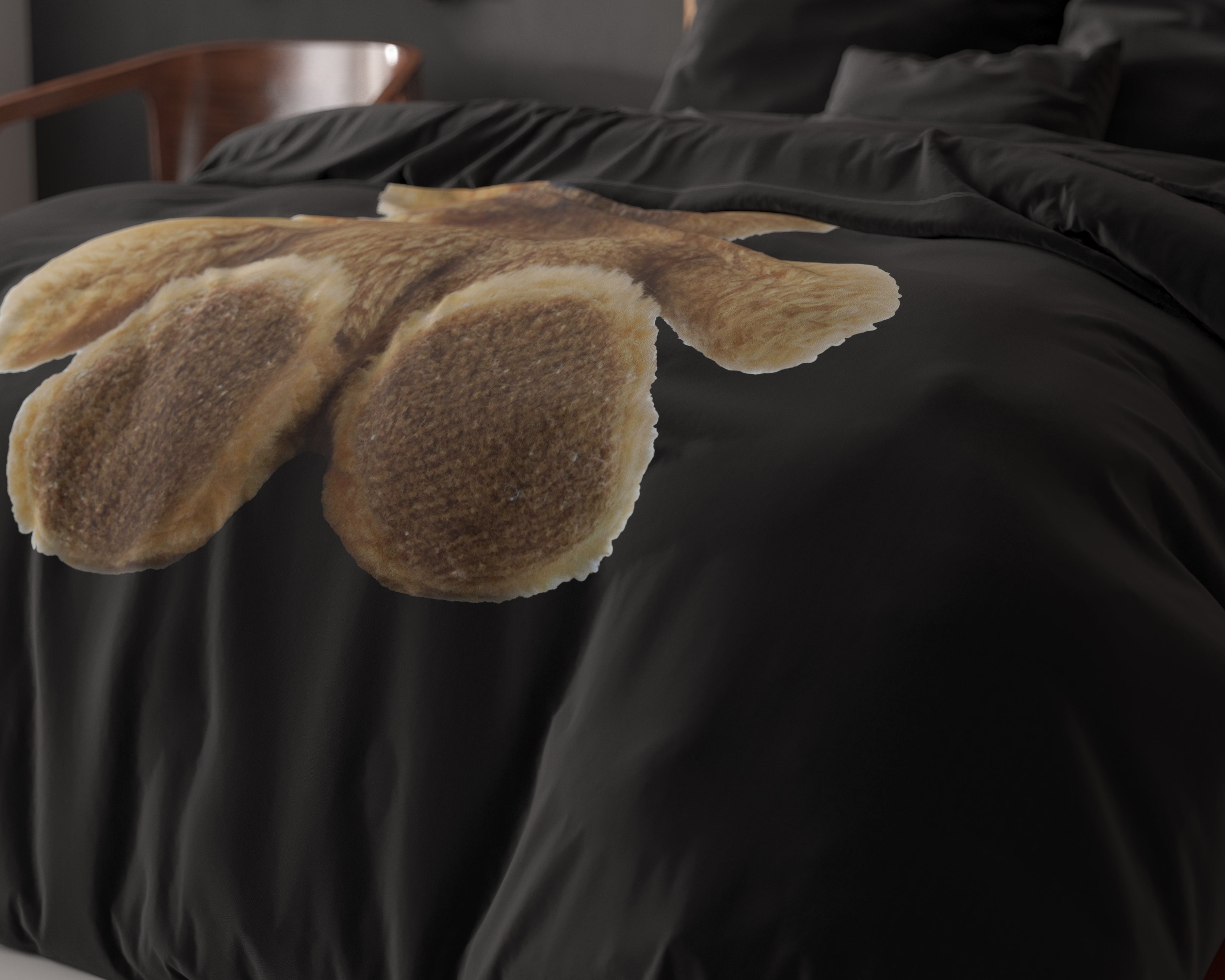 Brave Teddy Zwart Dekbedovertrek