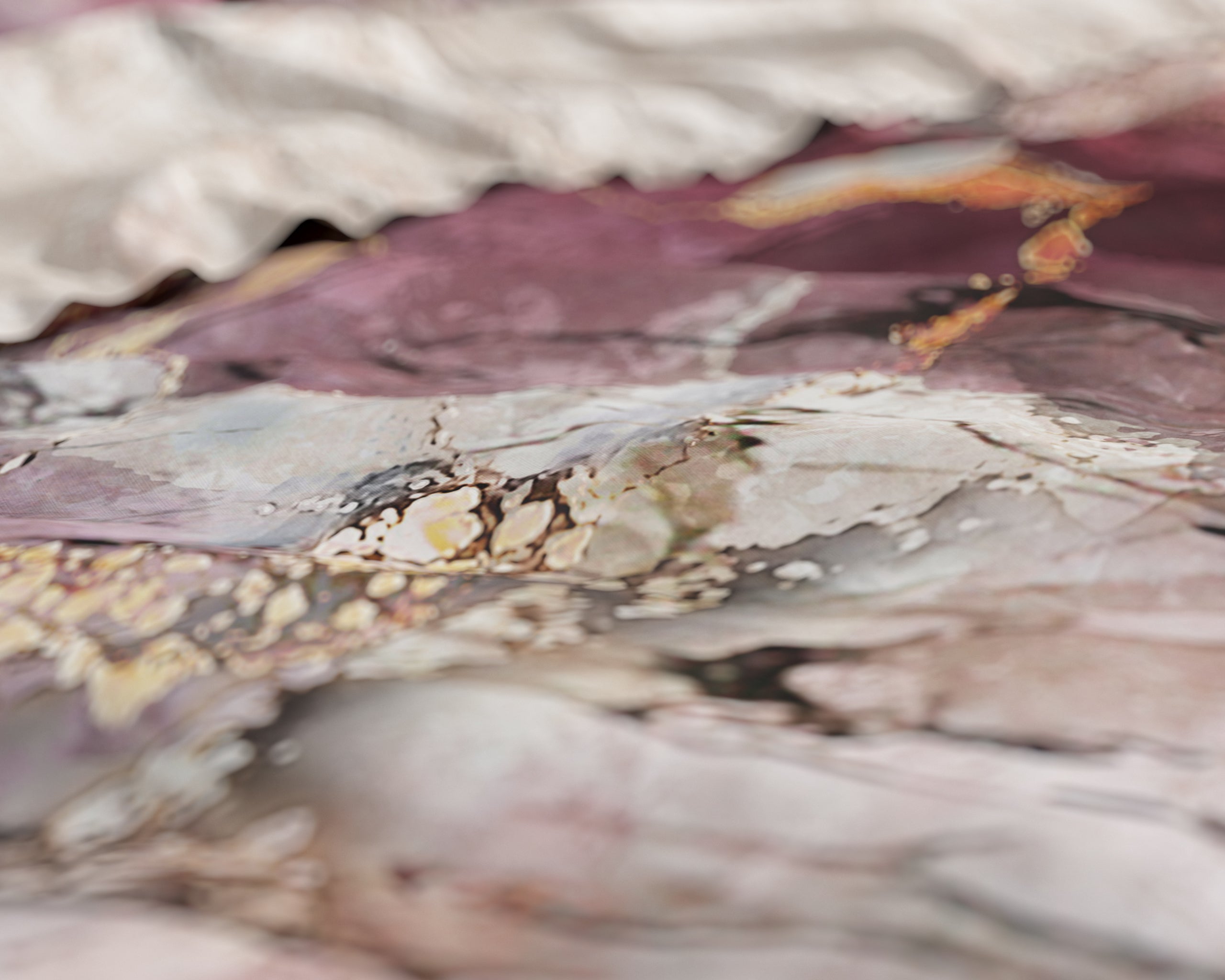 Breccia Dekbedovertrek Roze - Super zacht geweven - Luxe verpakt - Marble design