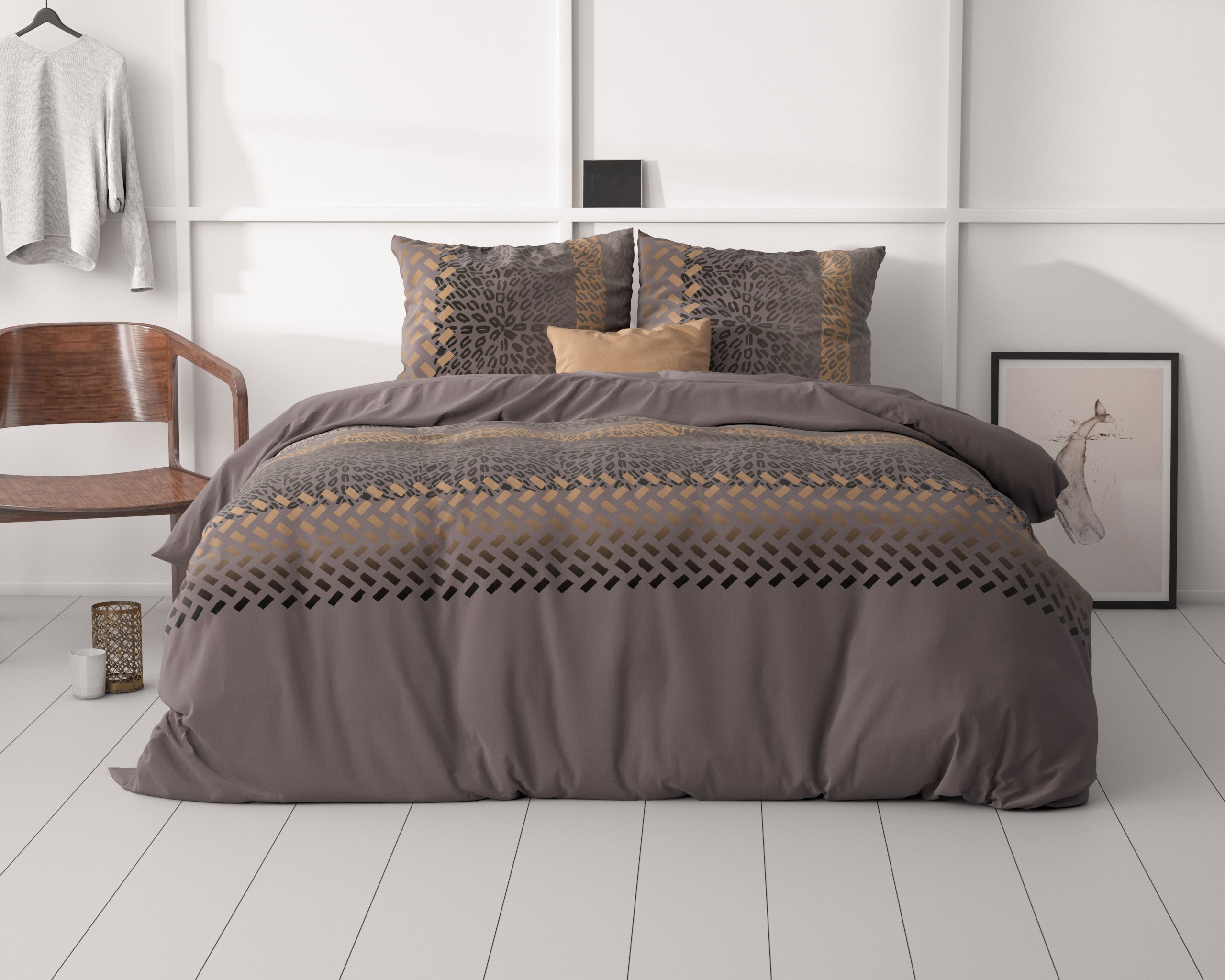 Brownie Leopard Bruin Dekbedovertrek