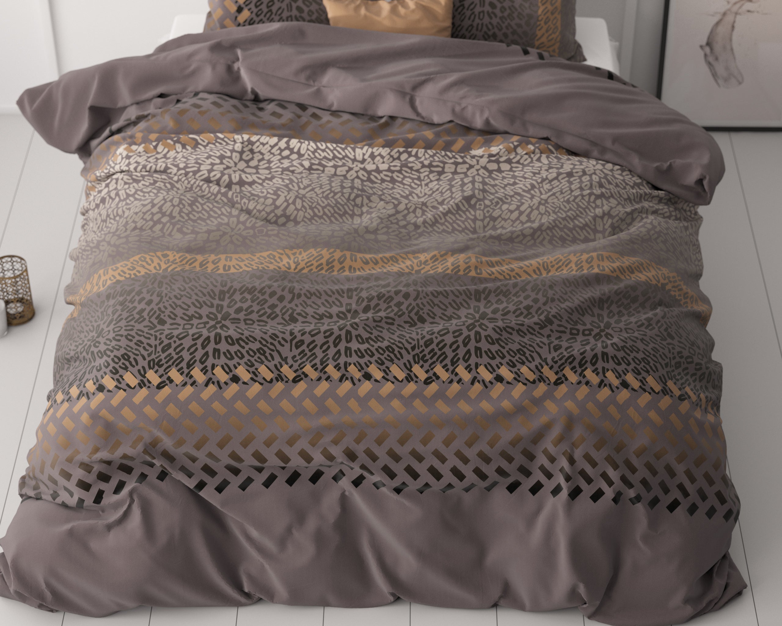 Brownie Leopard Bruin Dekbedovertrek