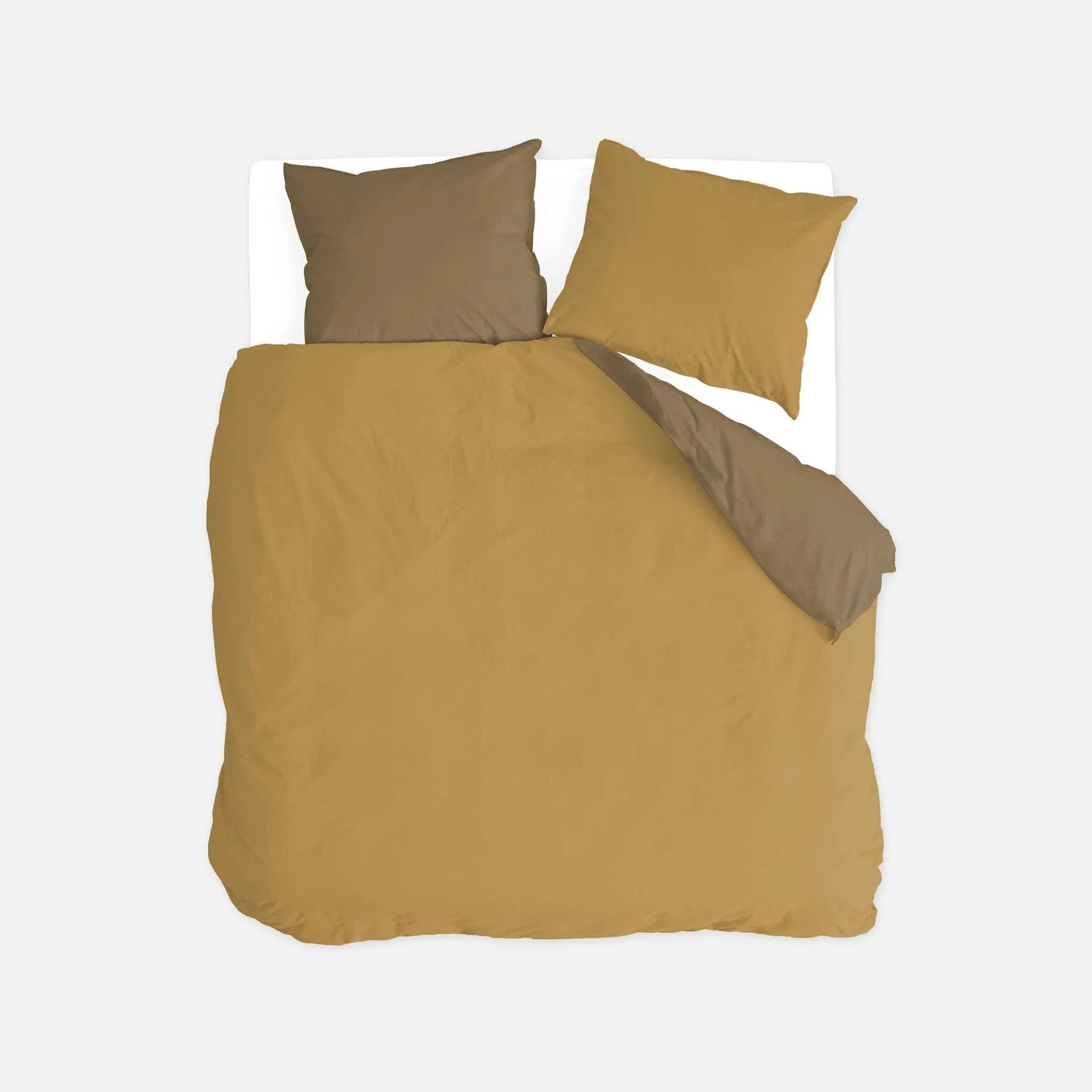 Byrklund Dekbedovertrek Side Way - Geel / Mosterd - 100% Katoen