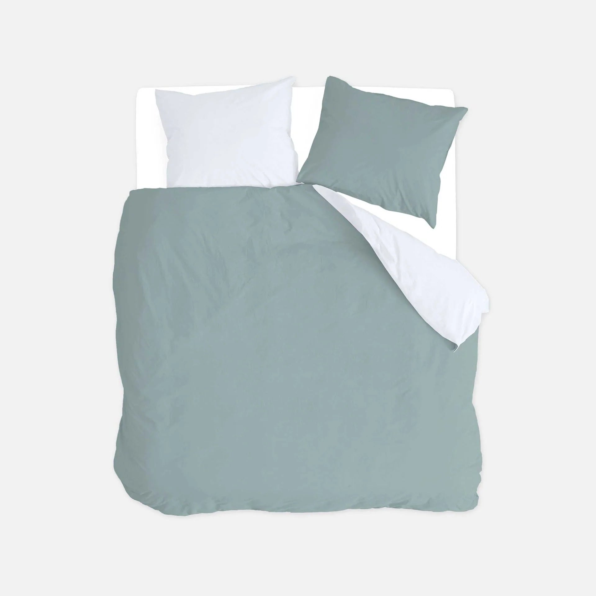 Byrklund Dekbedovertrek Side Way - Jade / Wit - 100% Katoen